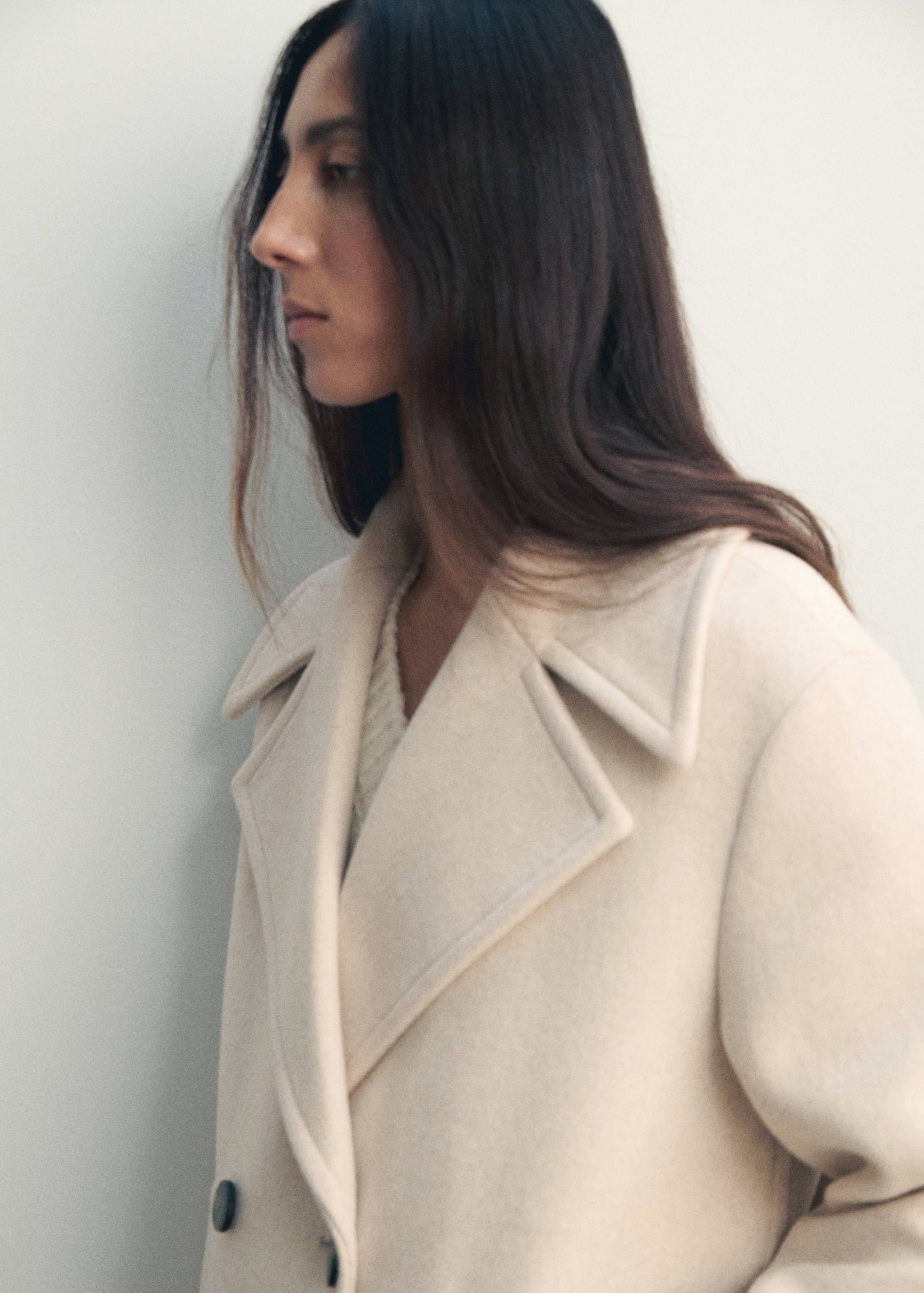 Double-breasted wool-blend coat - Details of the article 1