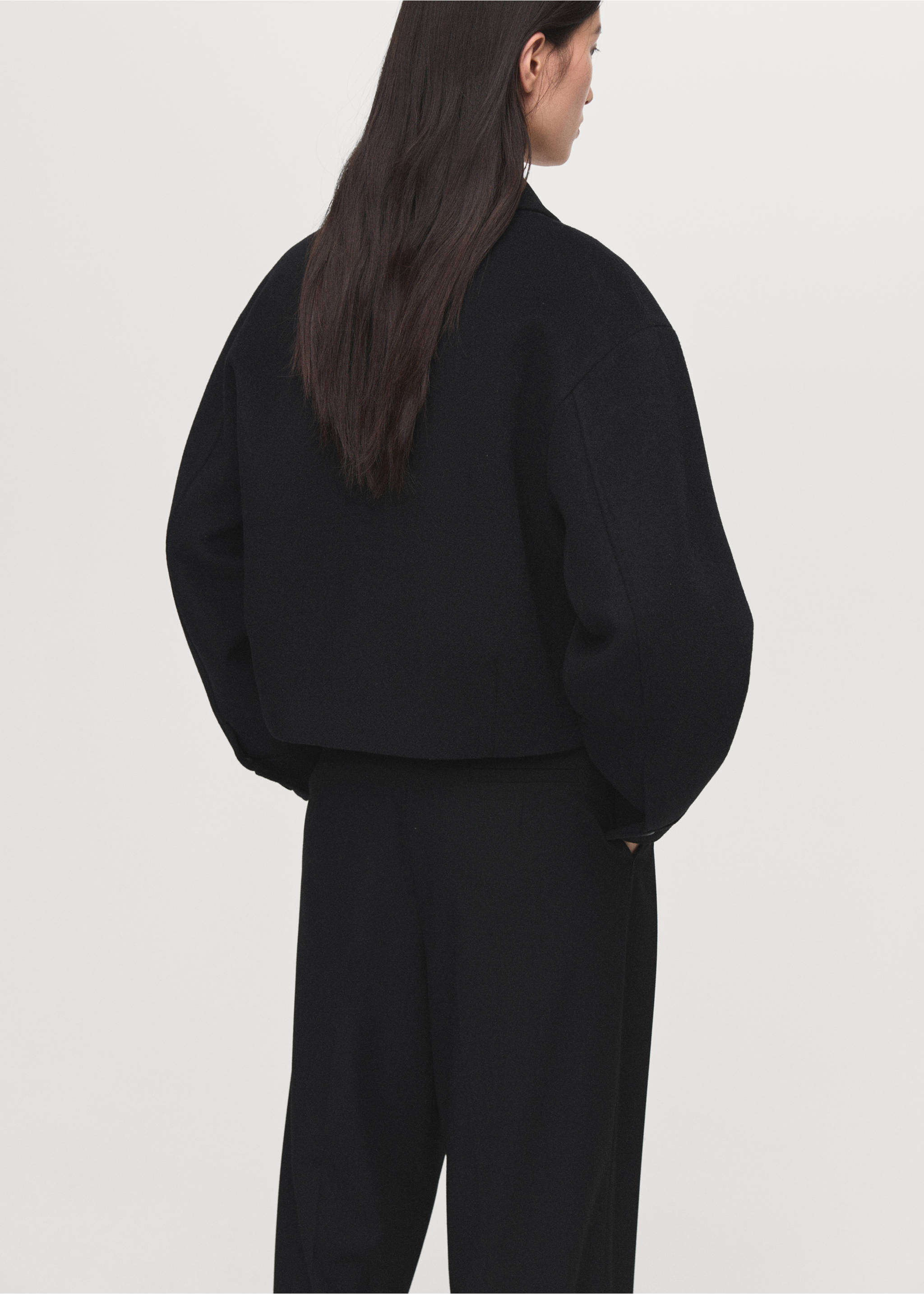 Veste bomber laine - Verso de l’article, Noir. Ref: 17025791-00.