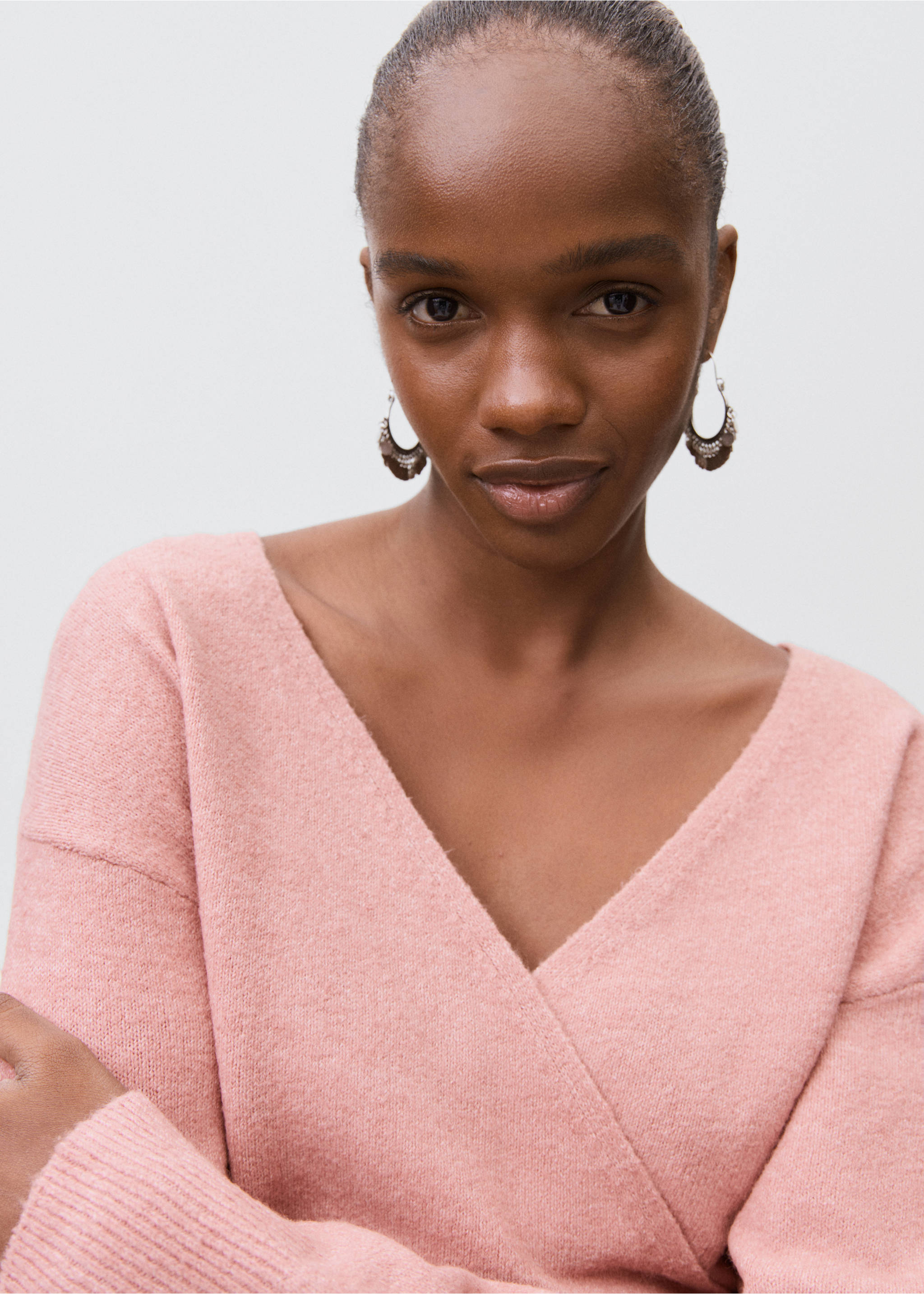 Double-breasted cardigan - Details of the article 1, Pastel Pink. Ref: 17025792-00.