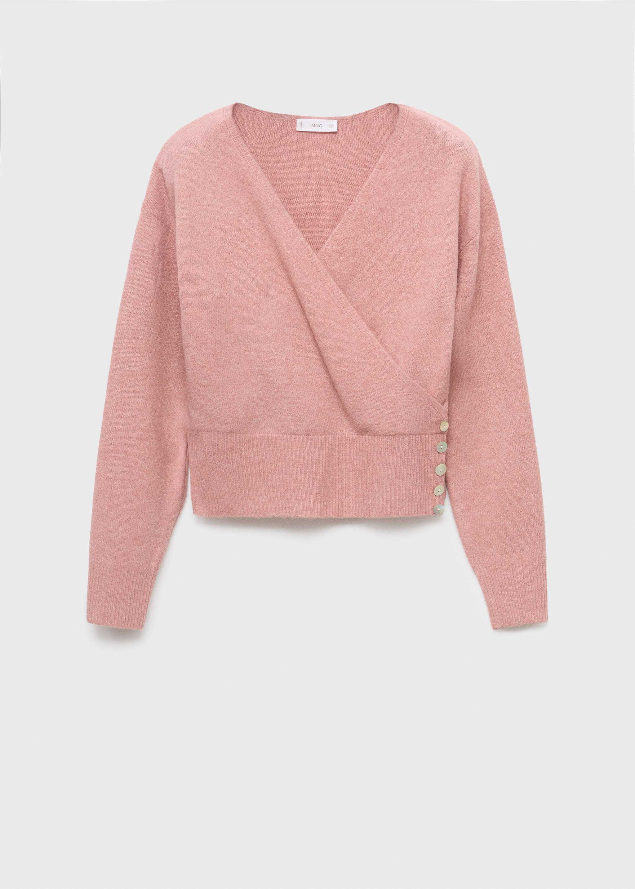 Double-breasted cardigan - Article without model, Pastel Pink. Ref: 17025792-00.