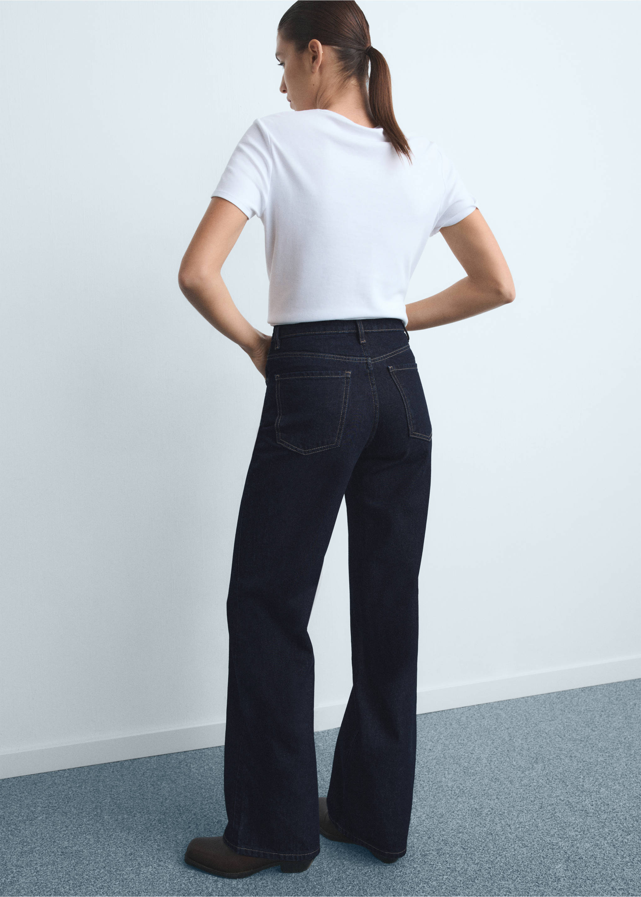 Danila high-waisted wide leg jeans - Reverse of the article, Open Blue. Ref: 17025799-00.