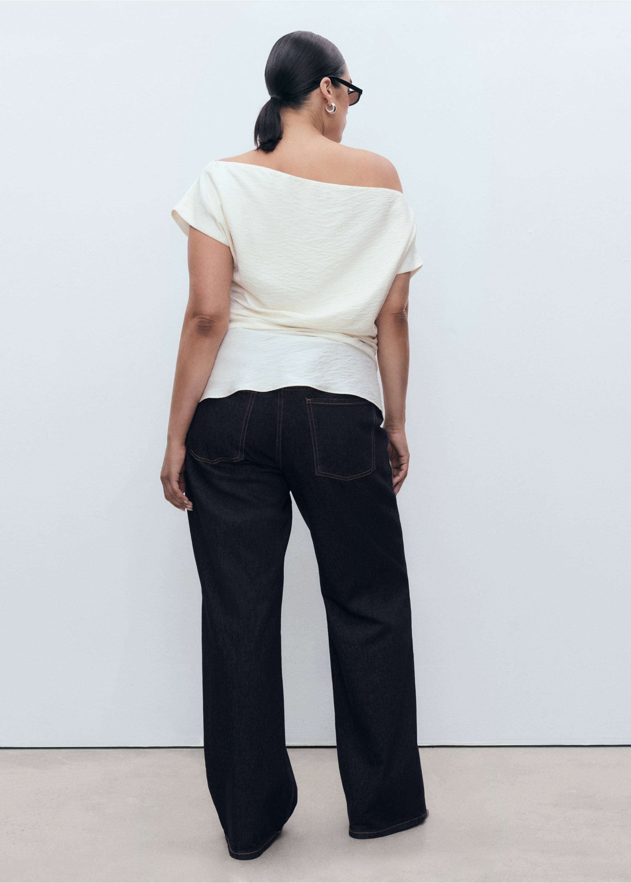 Danila high-waisted wide leg jeans - Details of the article 4, Open Blue. Ref: 17025799-00.