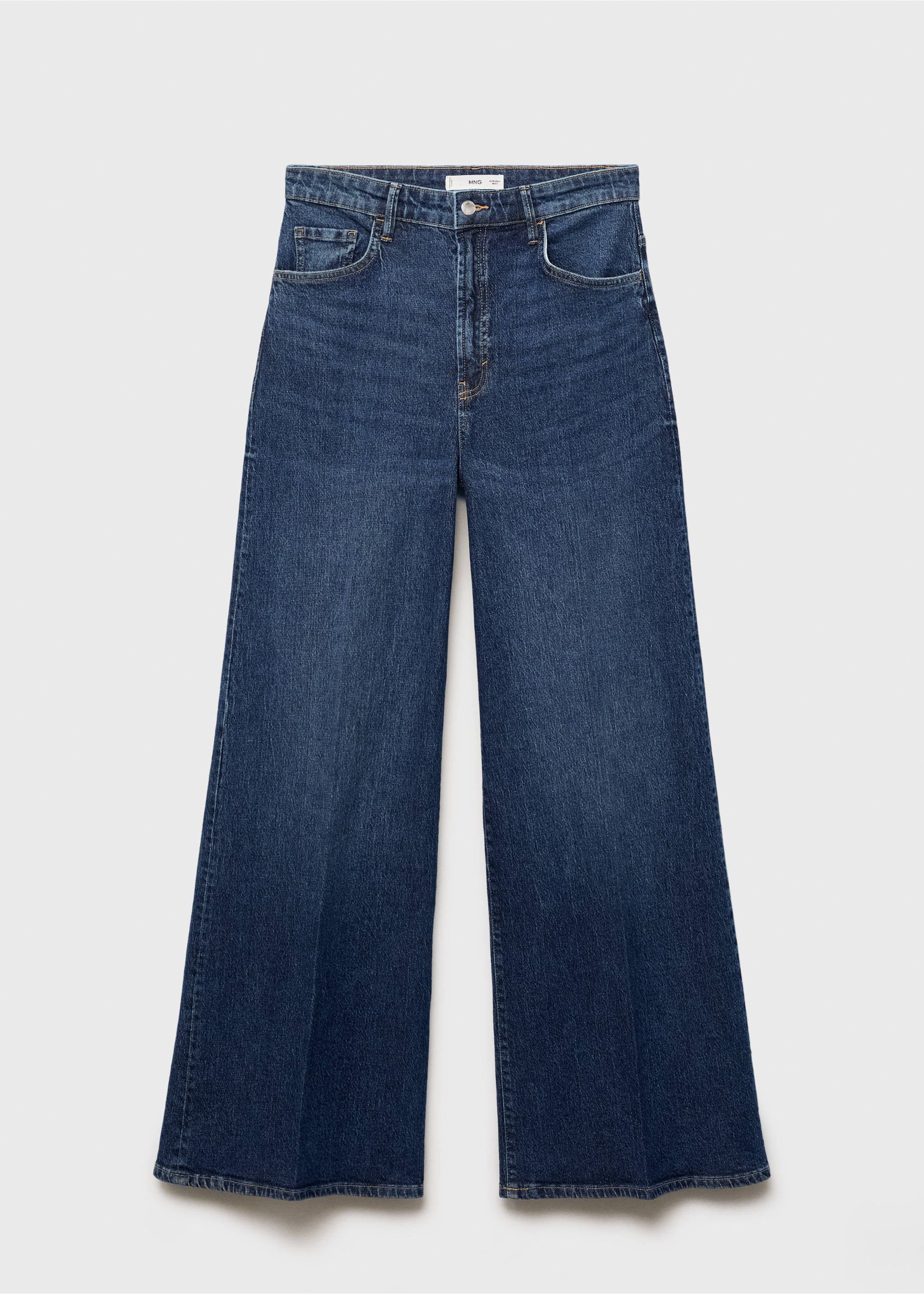 High-waisted wideleg jeans - Article without model, Dark Blue. Ref: 17025800-00.