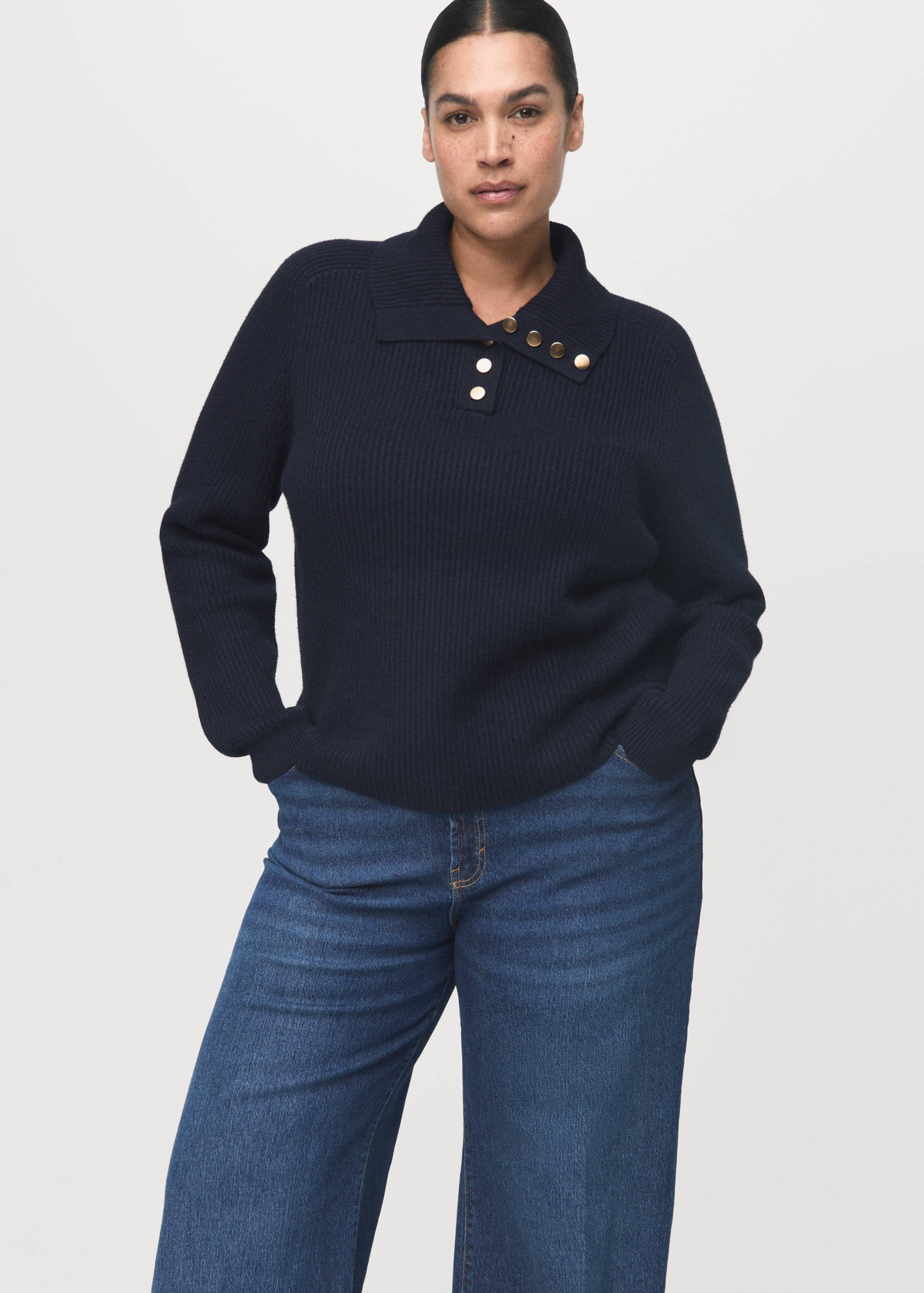 Calças de ganga wide leg com cintura alta - Pormenor do artigo 5