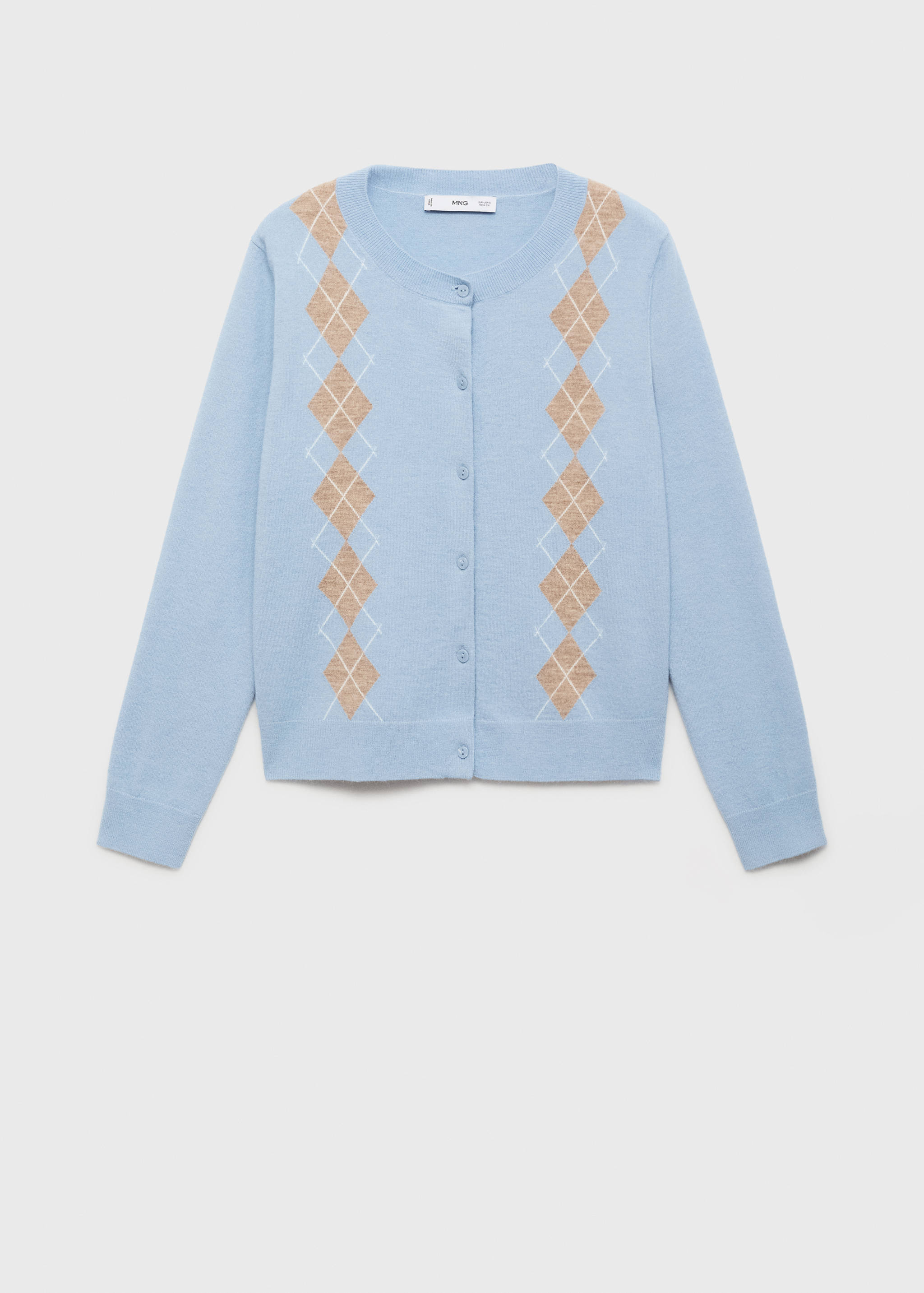 Argyle pattern knit cardigan - Article without model