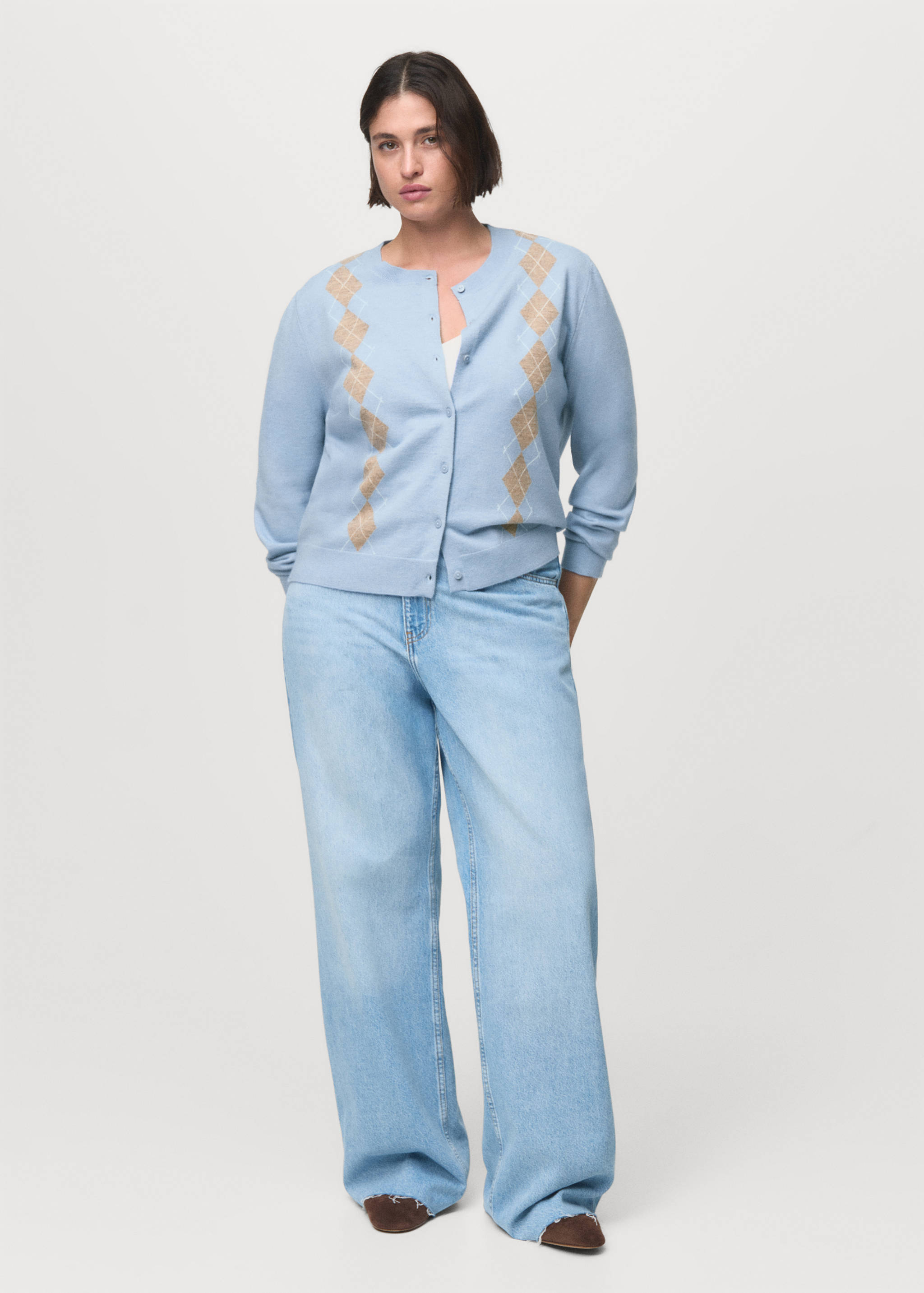 Argyle pattern knit cardigan - Details of the article 3