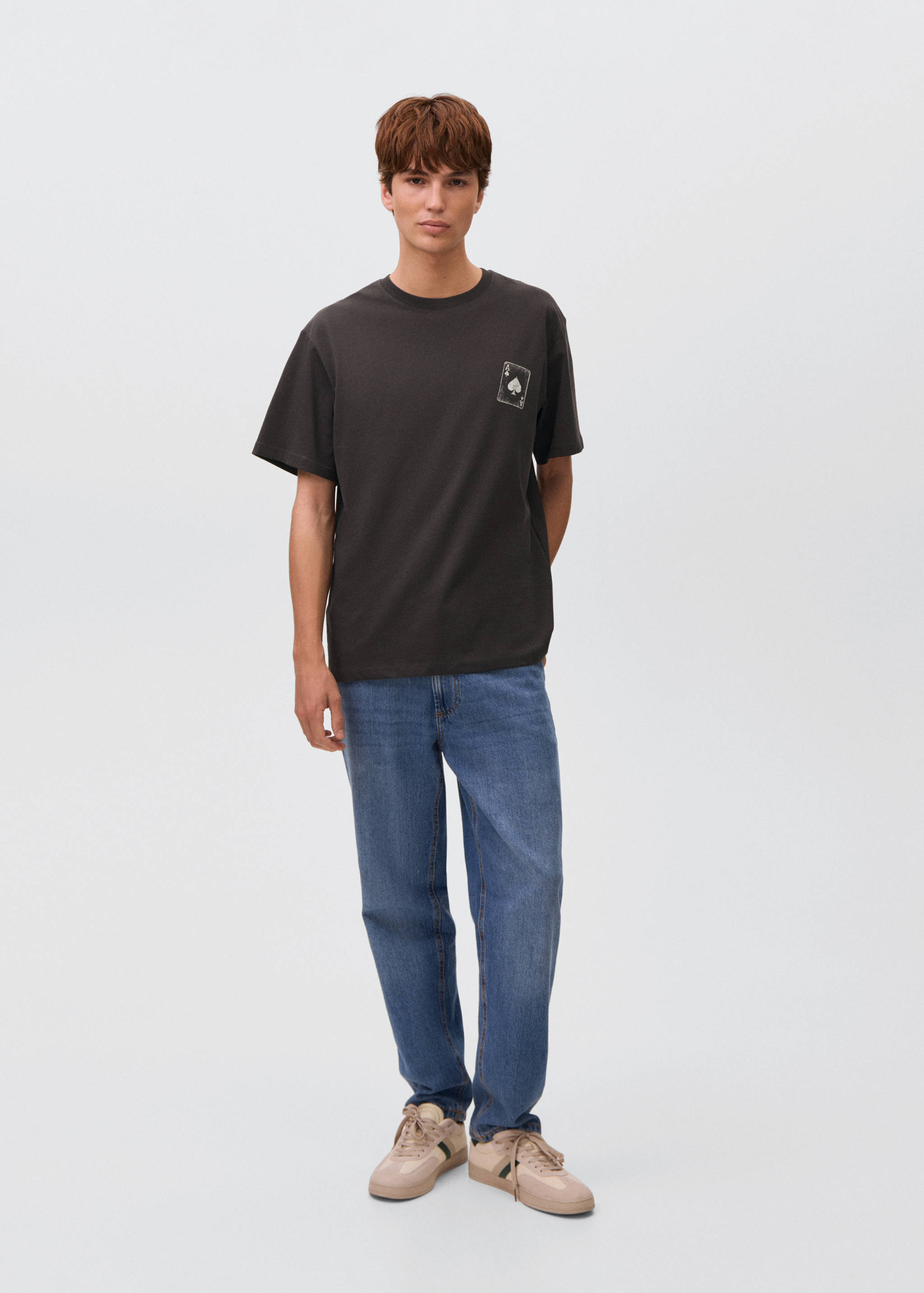 Хлопковая футболка с принтом - Общий план