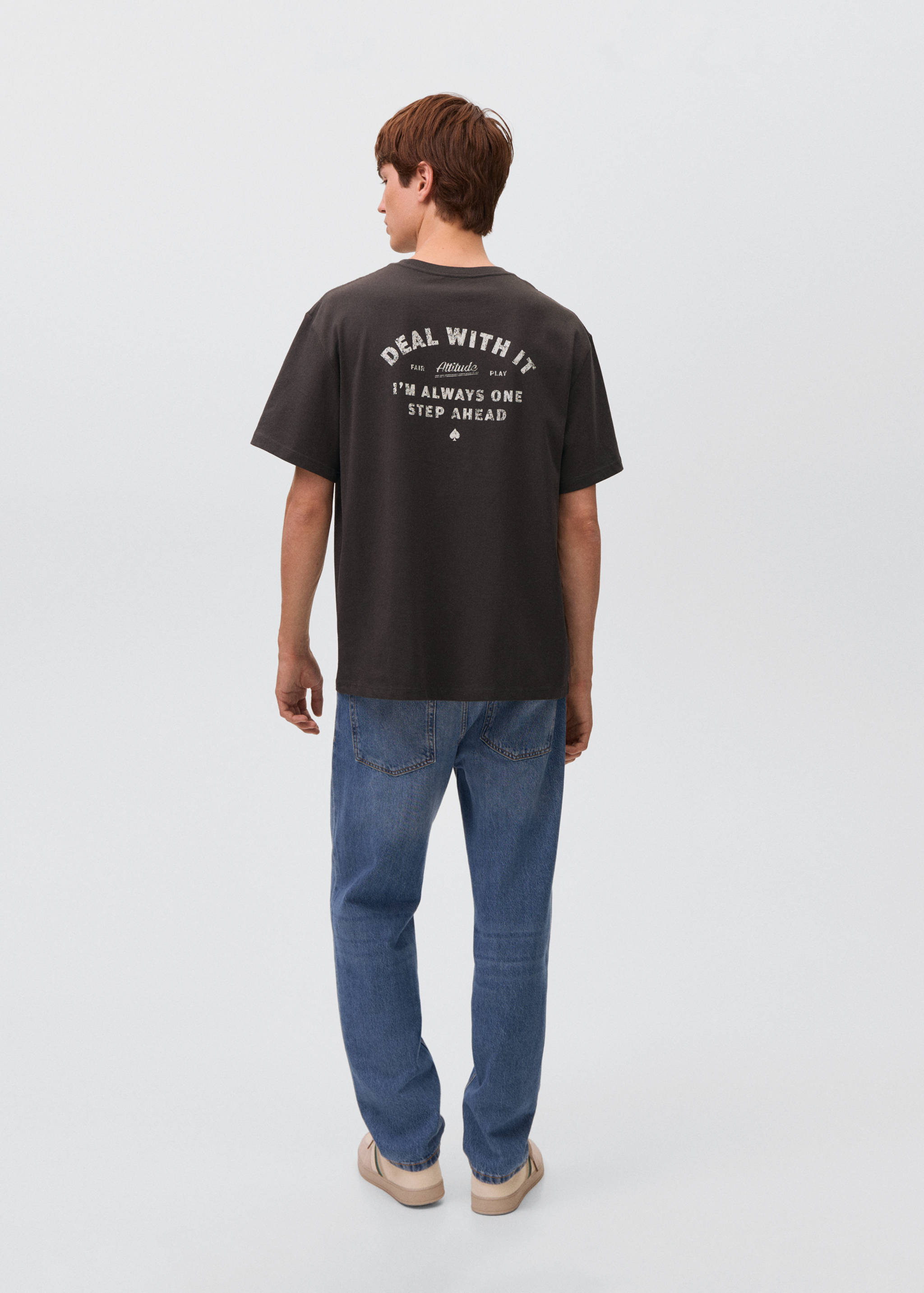 Хлопковая футболка с принтом - Обратная сторона изделия