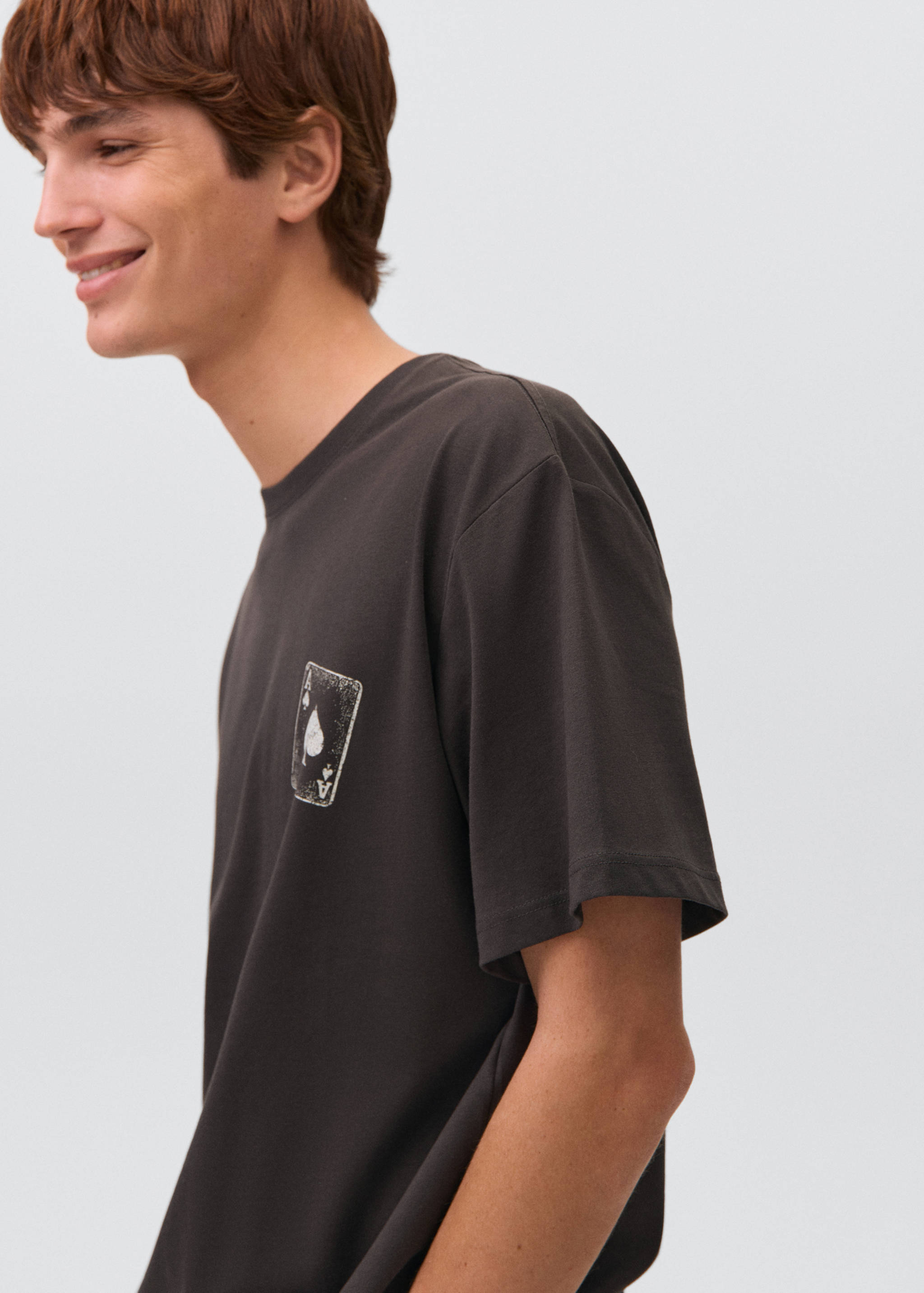 Хлопковая футболка с принтом - Деталь изделия 1