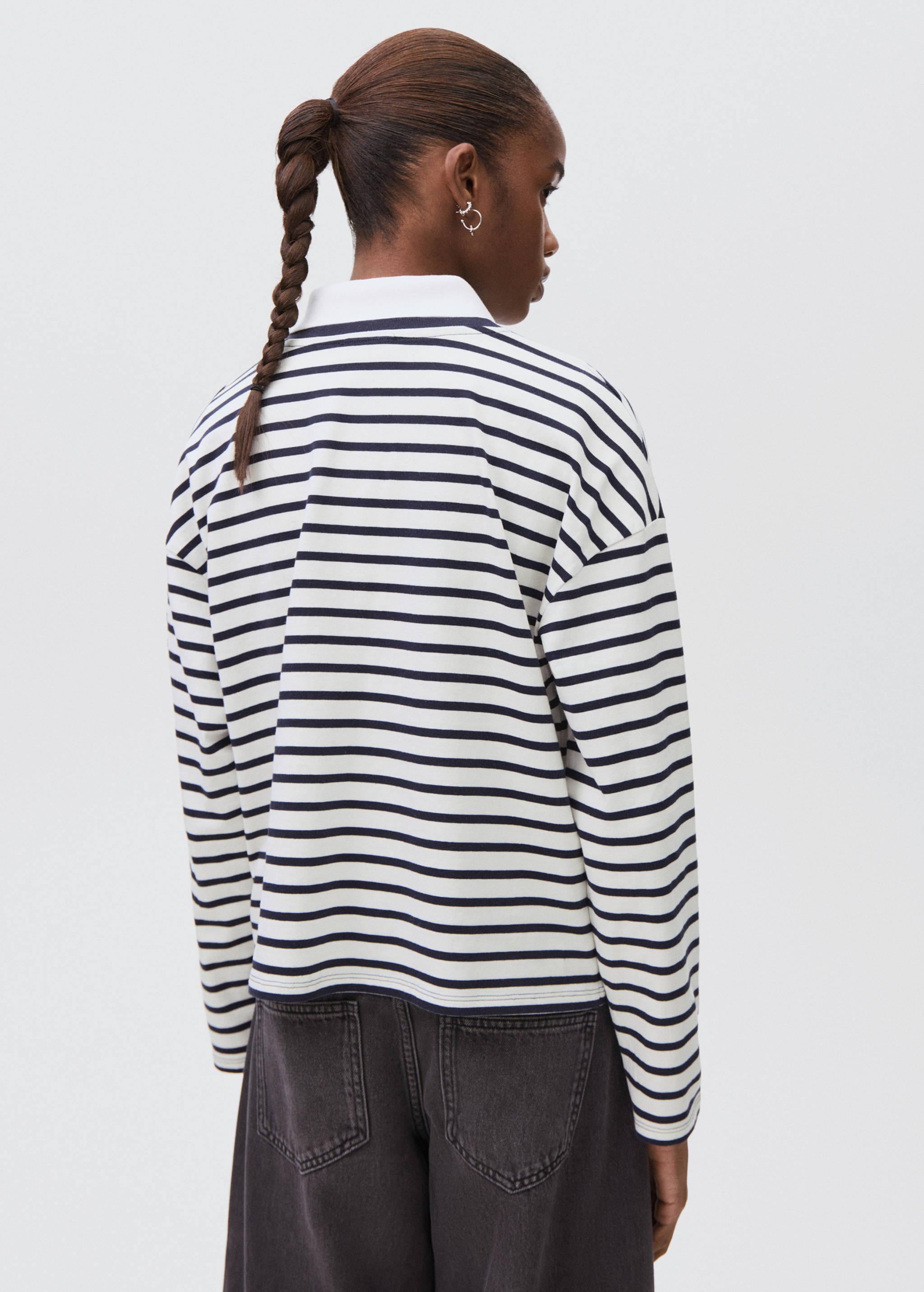 Striped cotton T-shirt - Reverse of the article