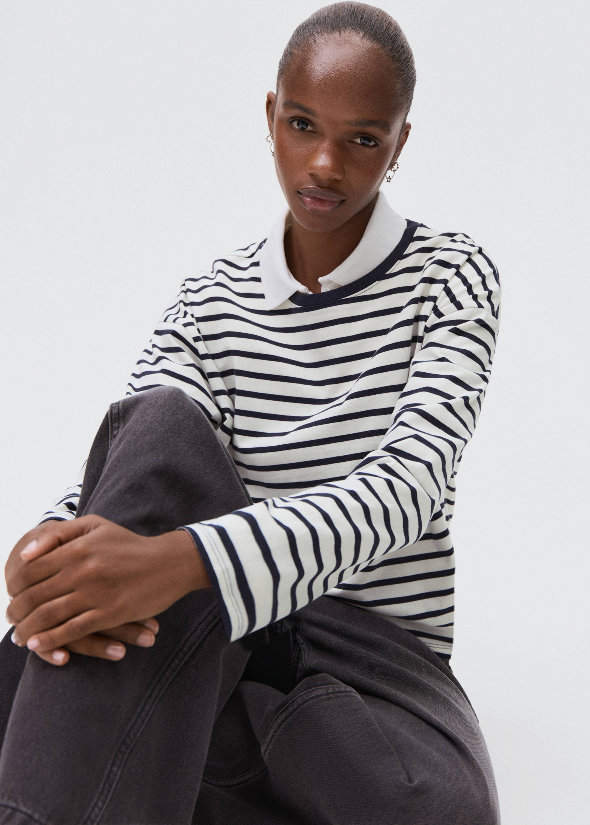 Striped cotton T-shirt - Details of the article 2