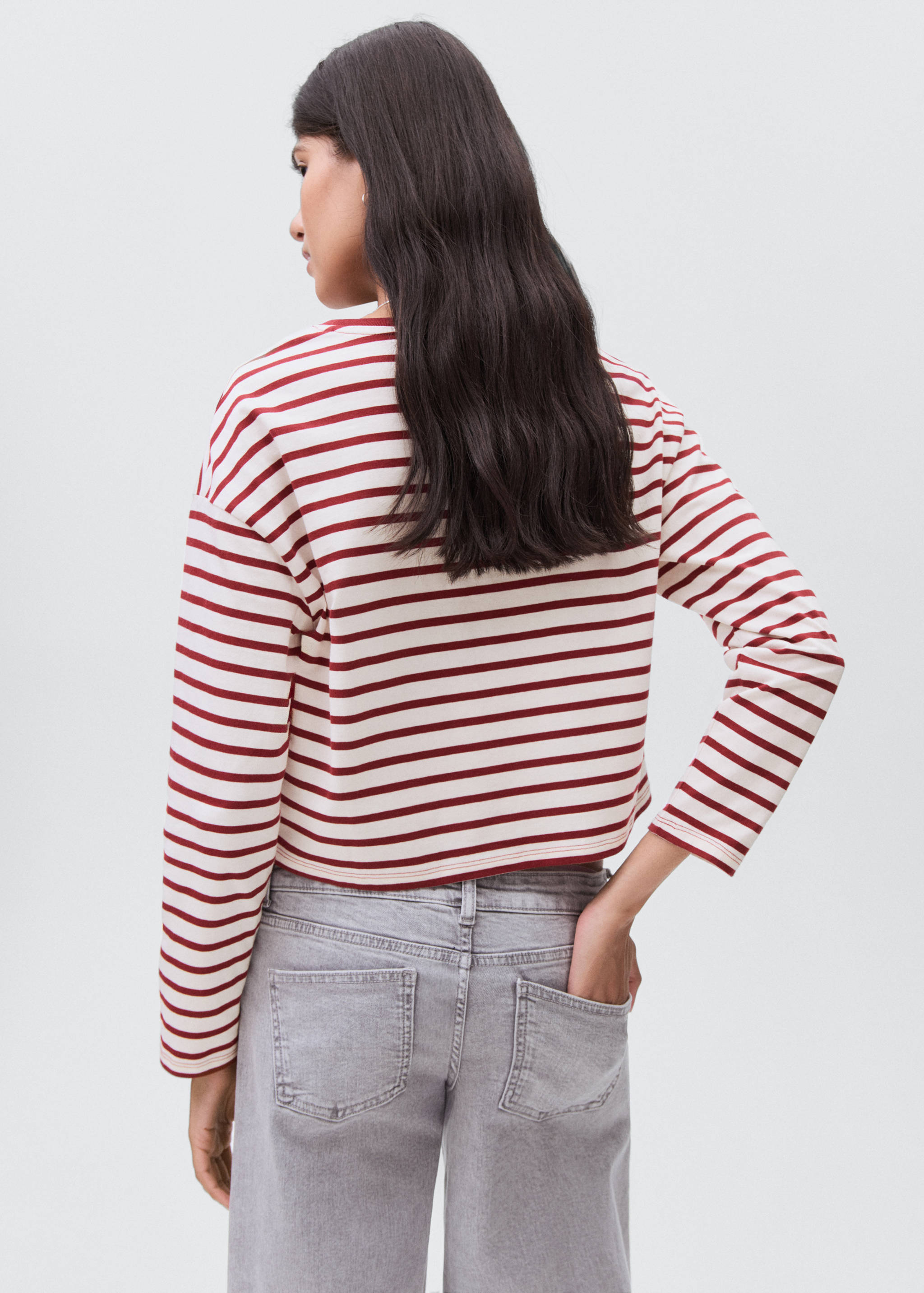 Striped cotton T-shirt - Reverse of the article
