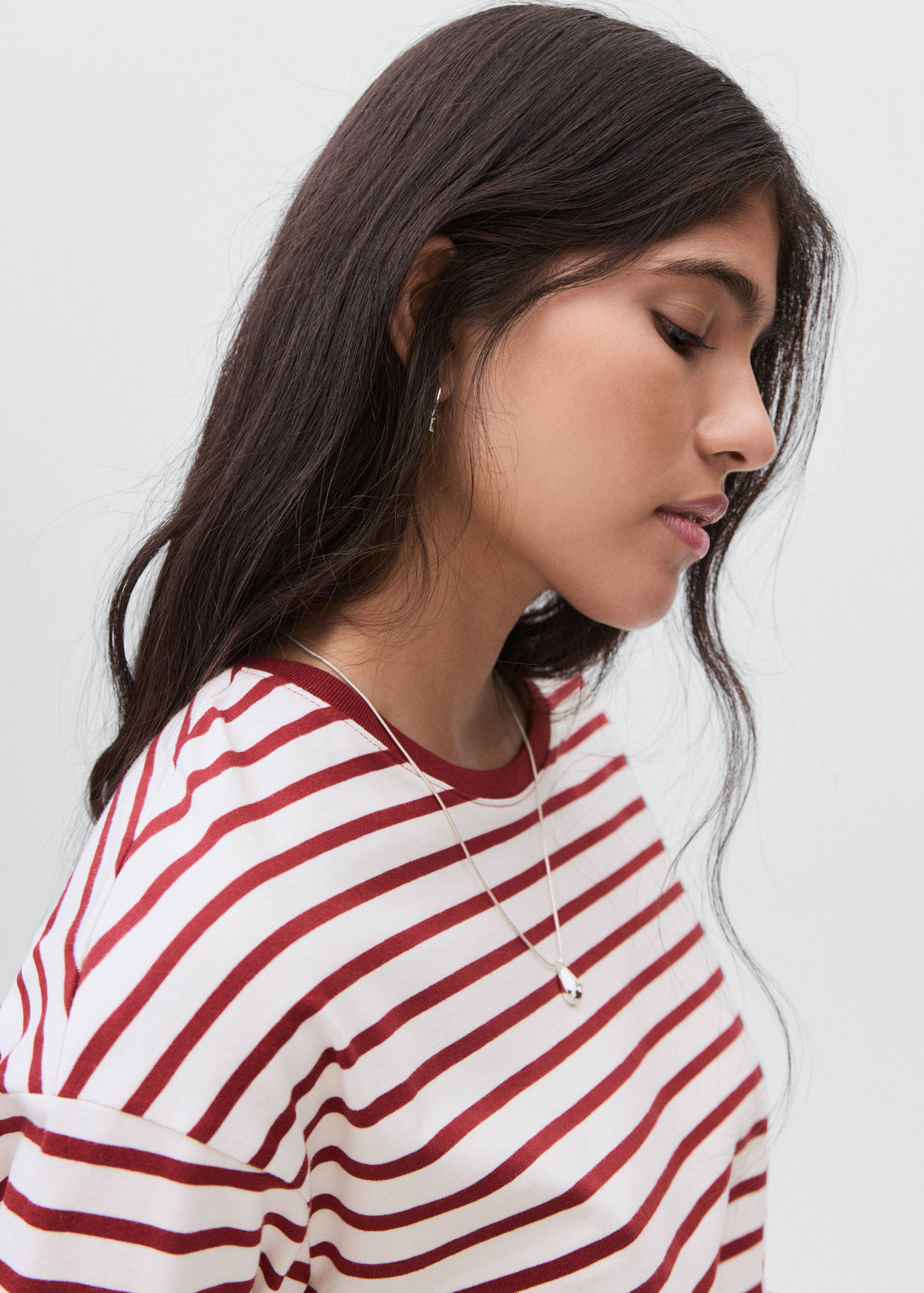 Striped cotton T-shirt - Details of the article 1