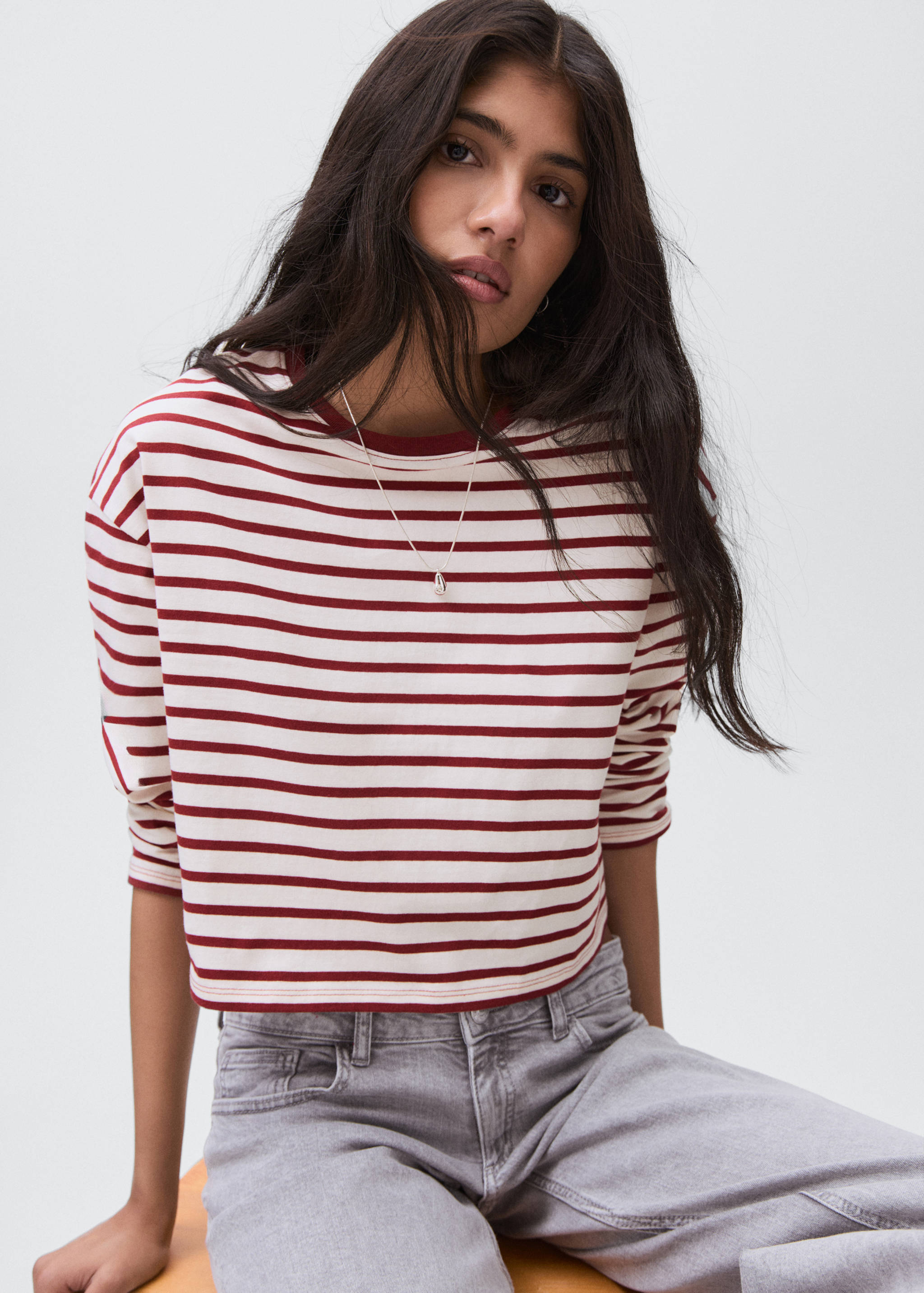 Striped cotton T-shirt - Details of the article 2