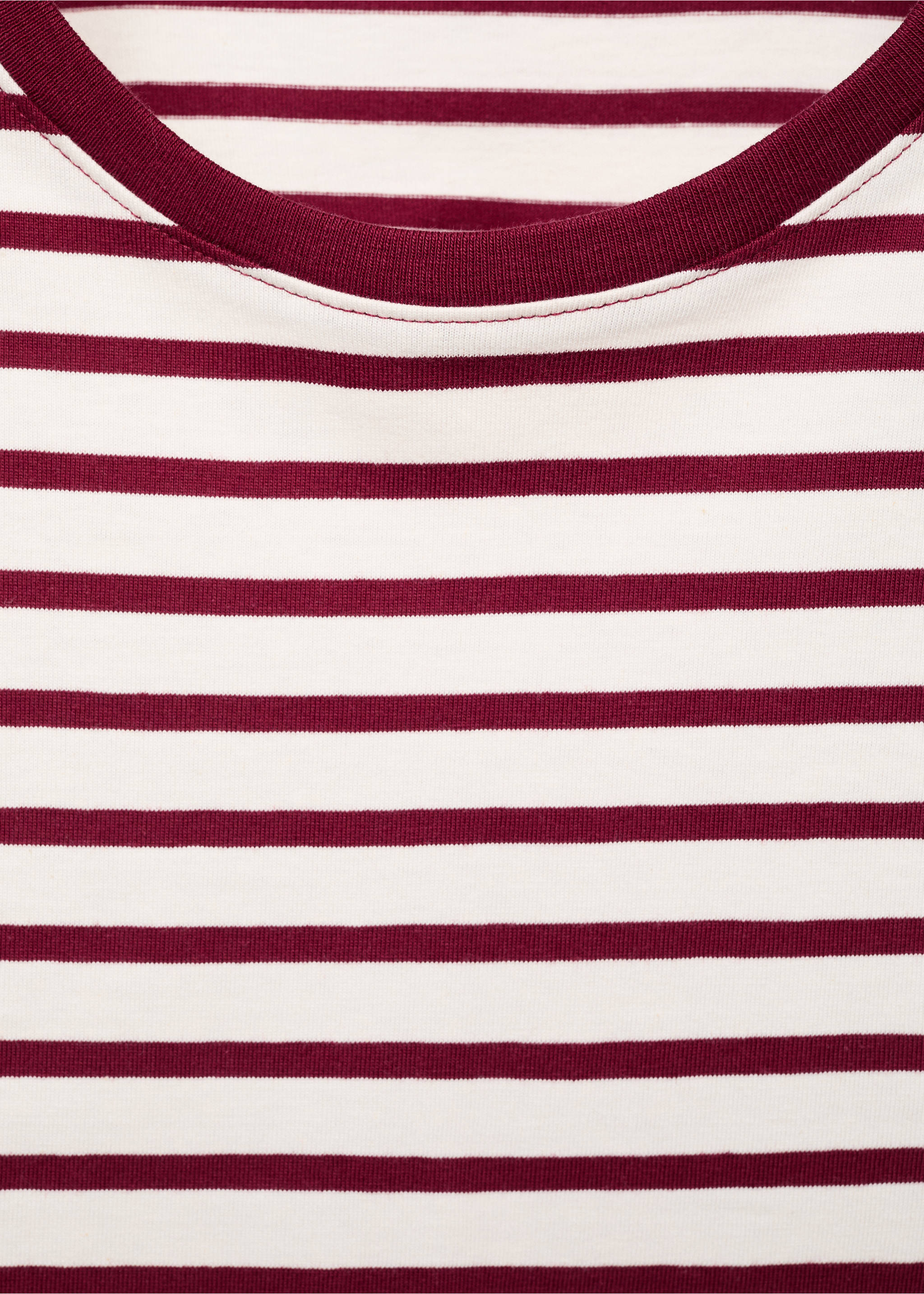 Camiseta algodón rayas - Detalle del artículo 8, Granate. Ref: 17025805-00.