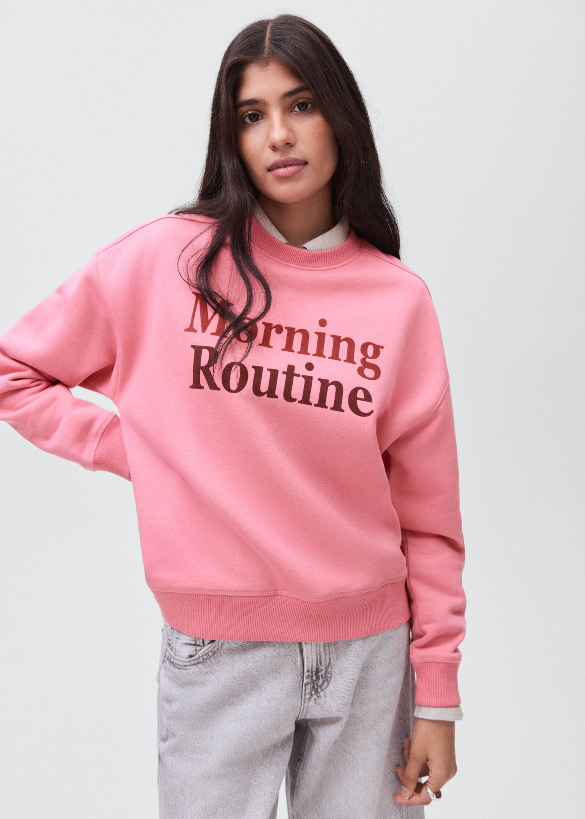 Printed cotton sweatshirt - Medium plane