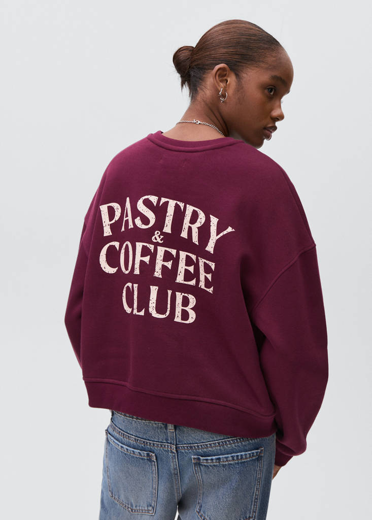 Printed cotton sweatshirt — Maroon
