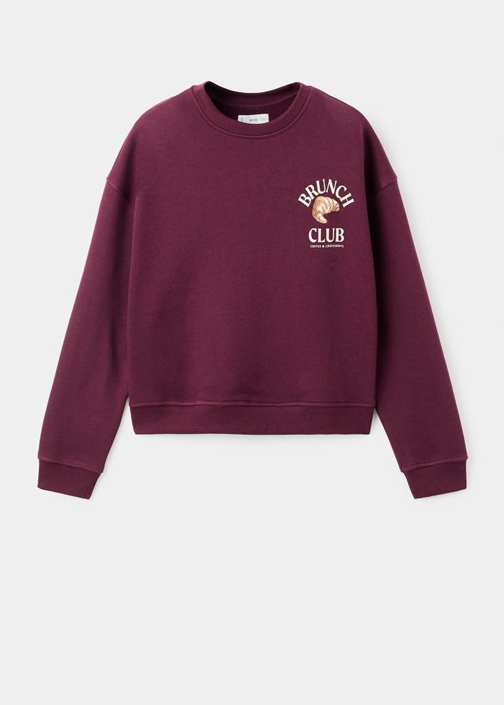 Printed cotton sweatshirt — Maroon