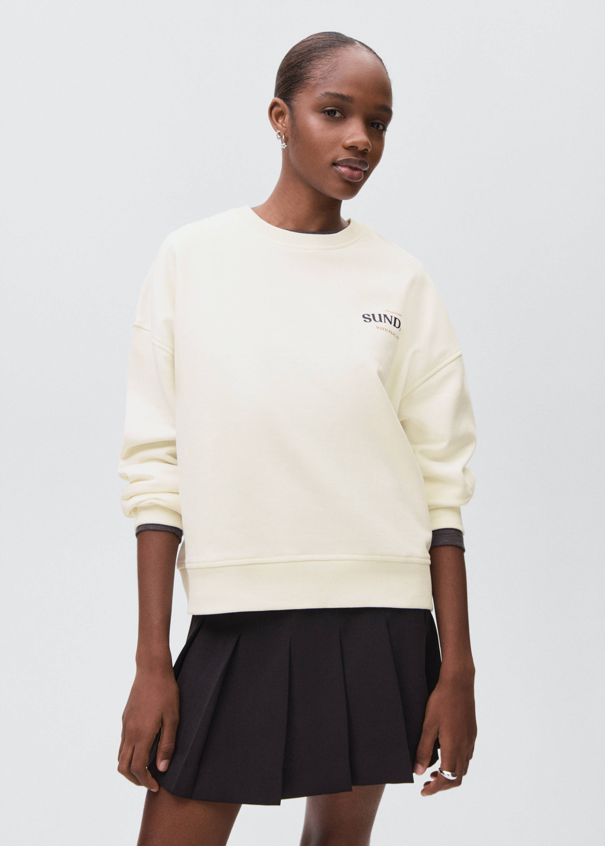 Gemustertes Baumwoll-Sweatshirt - Mittlere Ansicht