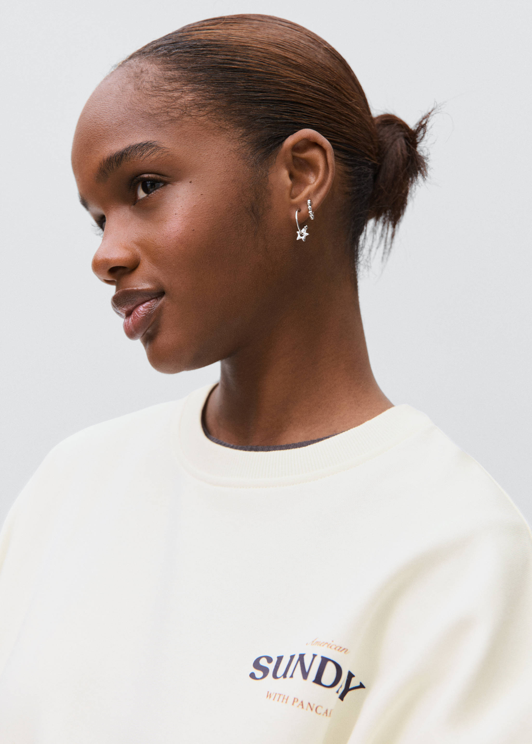 Gemustertes Baumwoll-Sweatshirt - Detail des Artikels 1