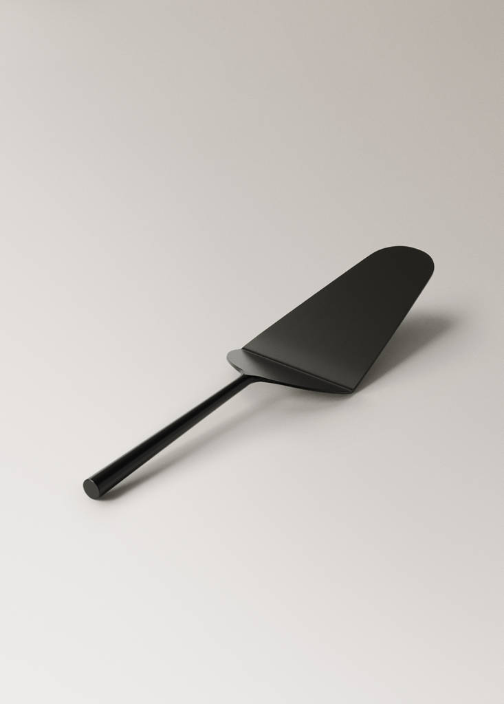 Matte stainless steel cake slice — Black