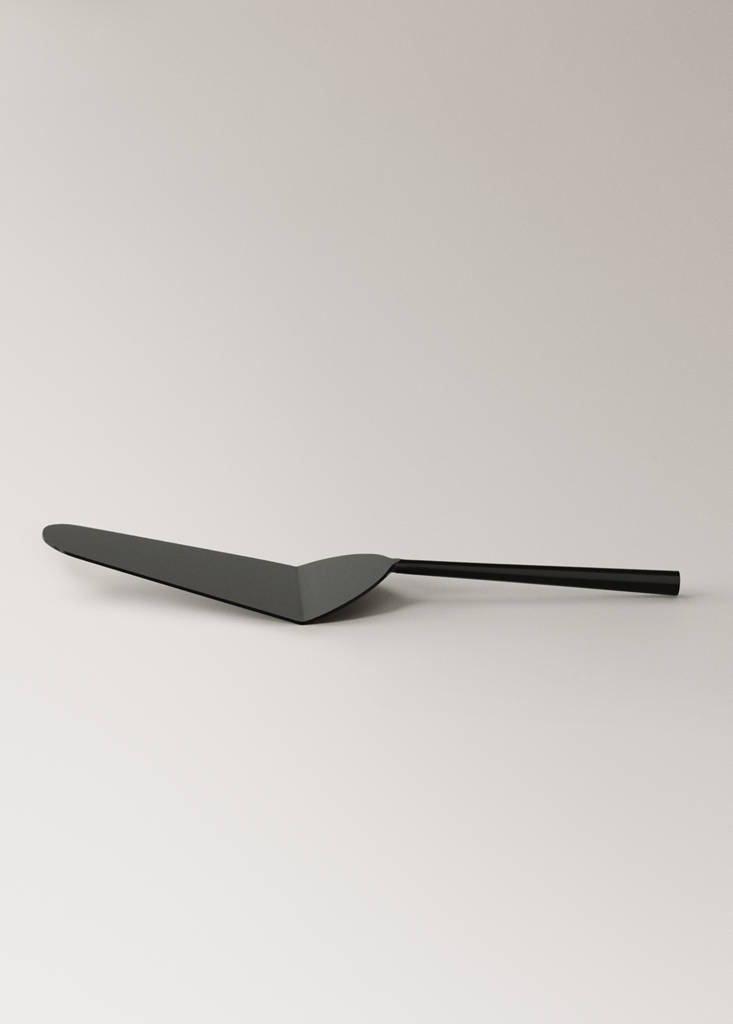 Matte stainless steel cake slice — Black