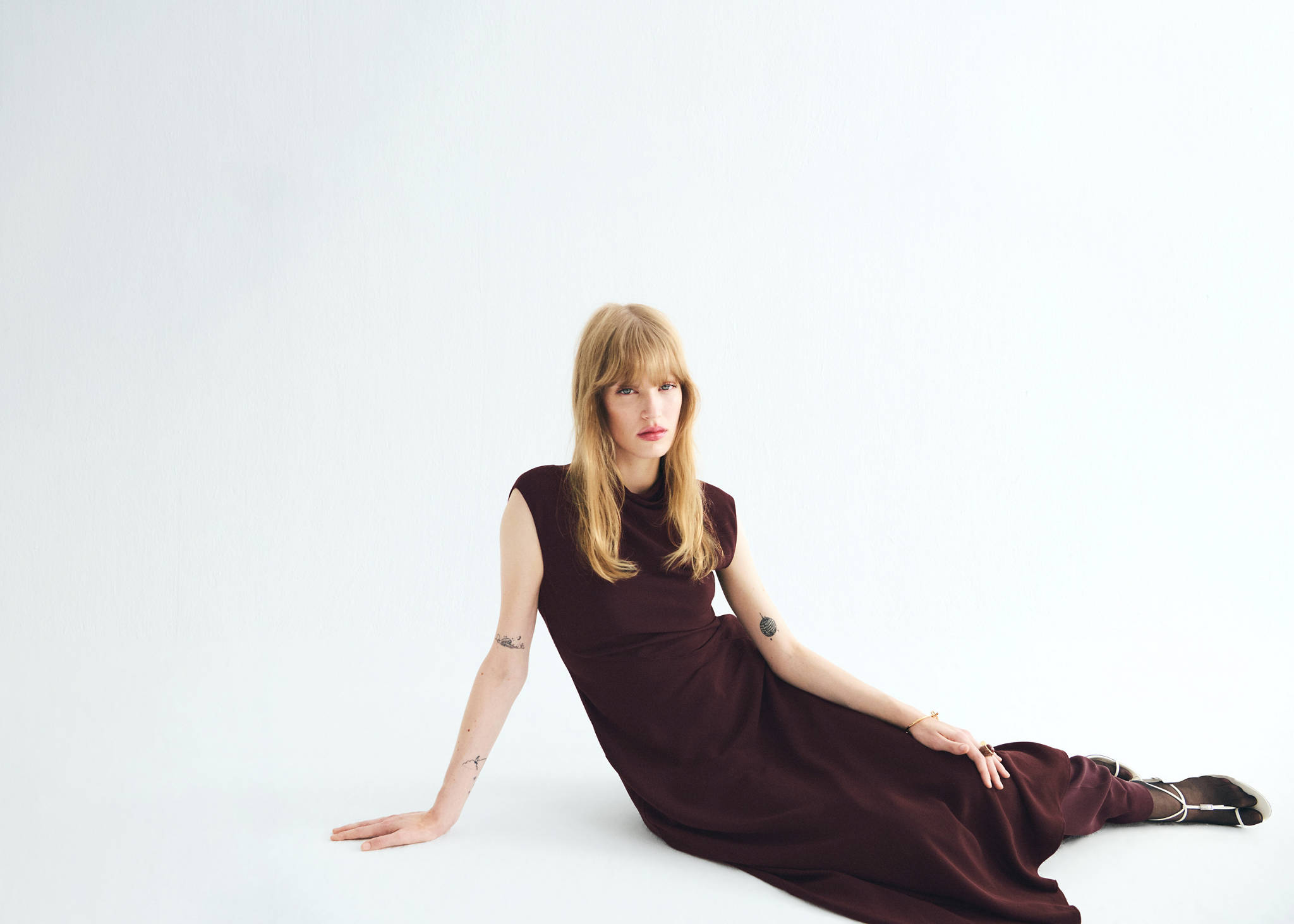A-line turtleneck dress - Panoramic plane