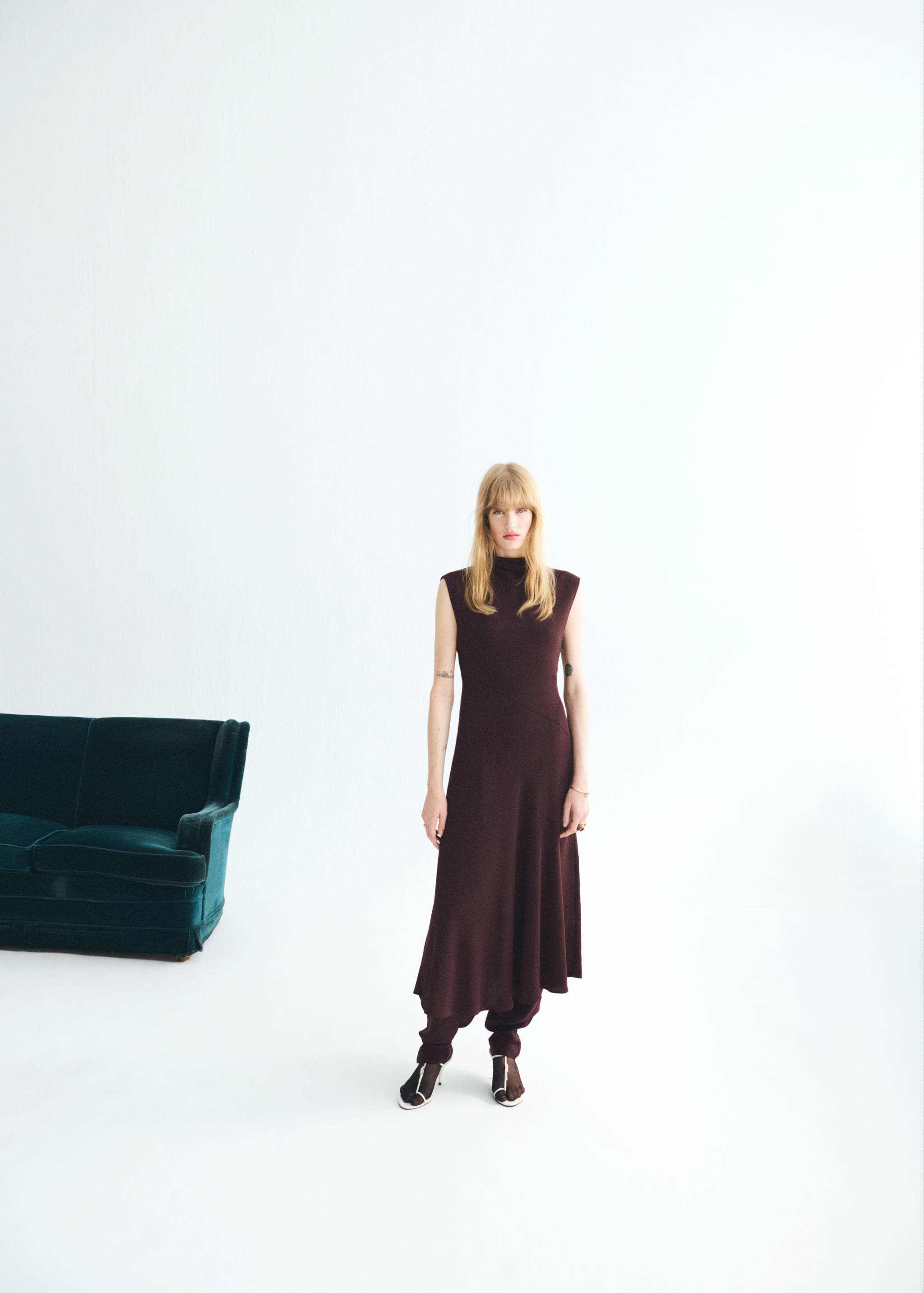 A-line turtleneck dress - Medium plane