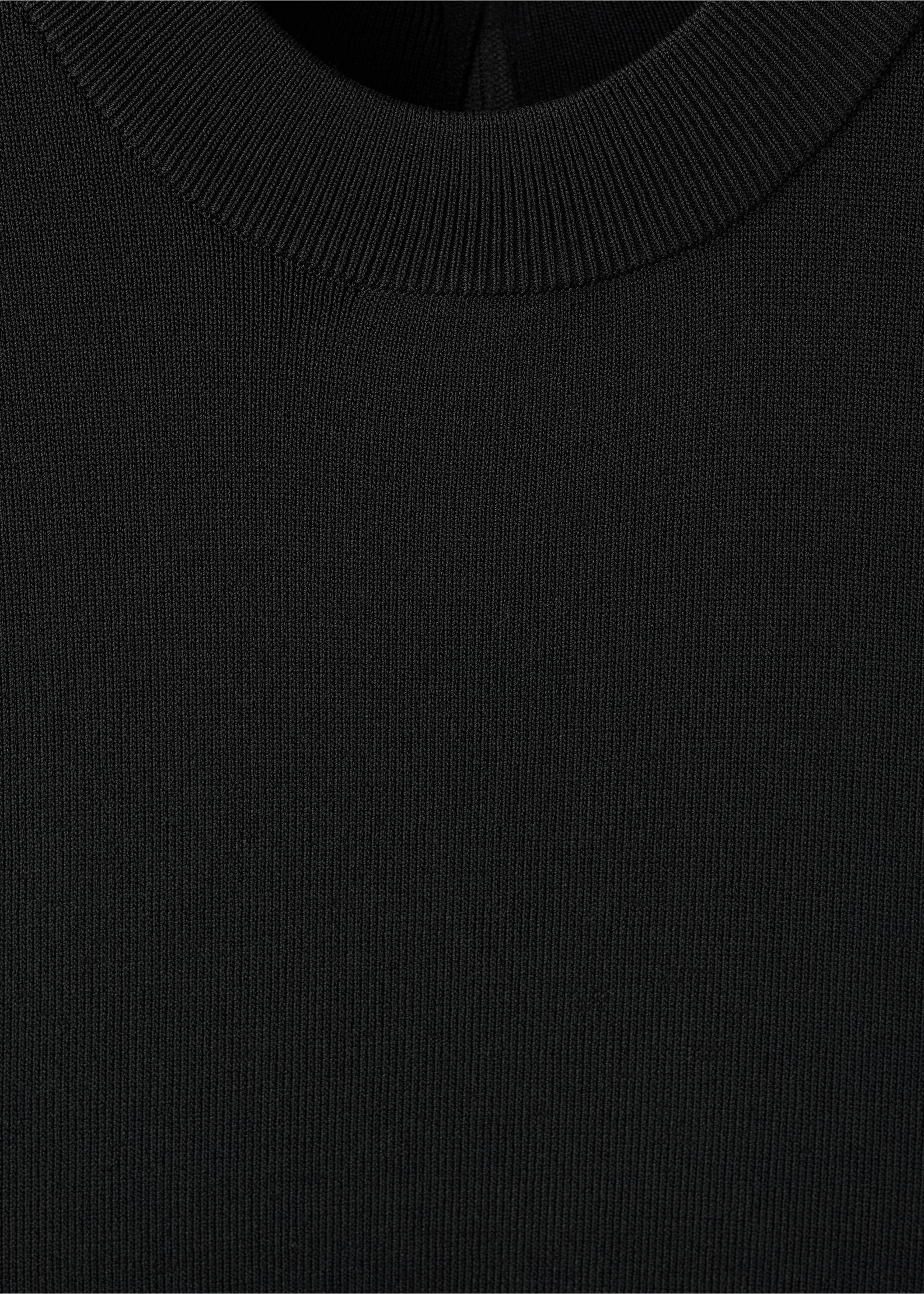 Combined woven dress with belt - Details of the article 0, Black. Ref: 17025819-00.