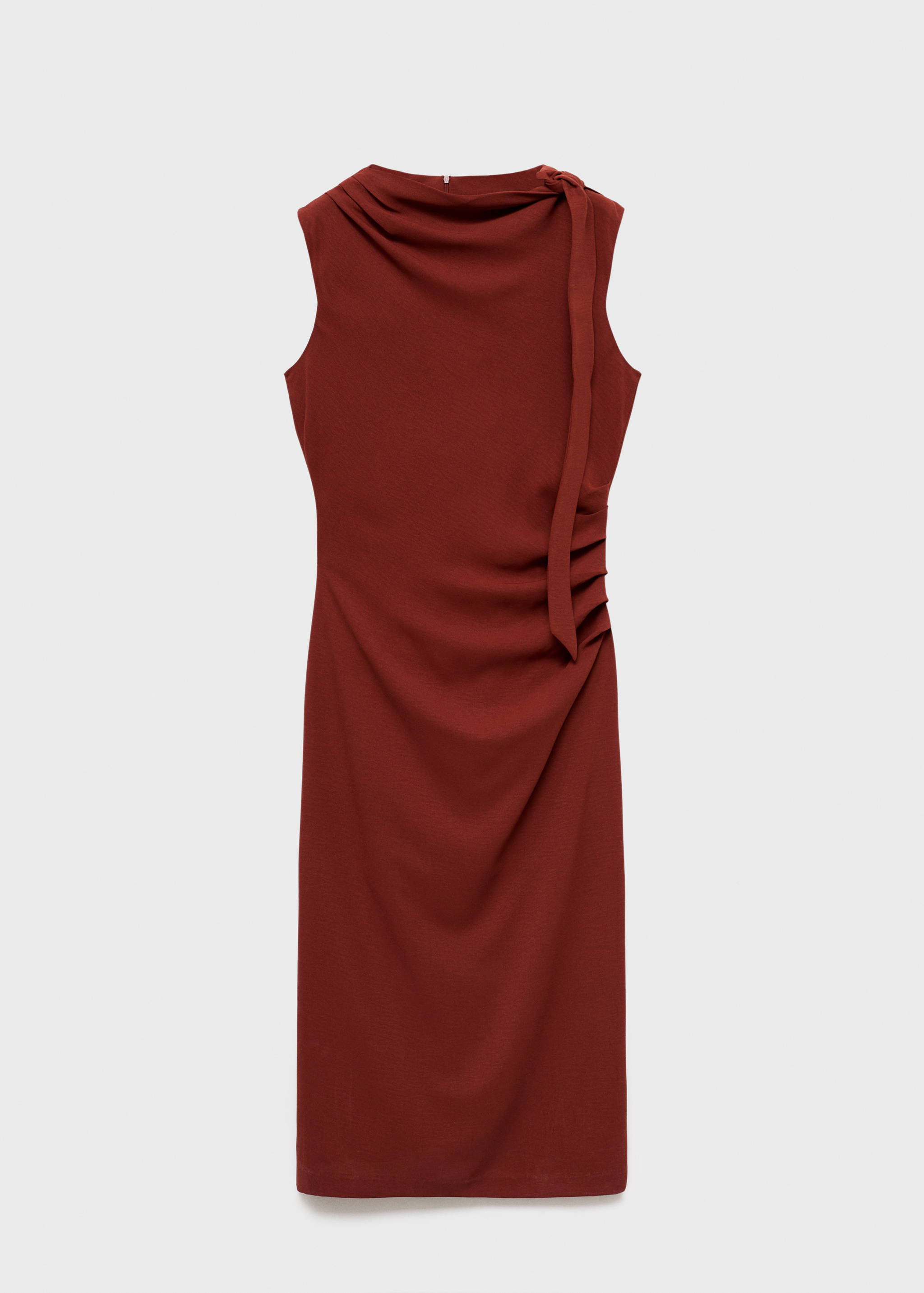 Rynkad klänning med knytdetalj - Artikel utan modell