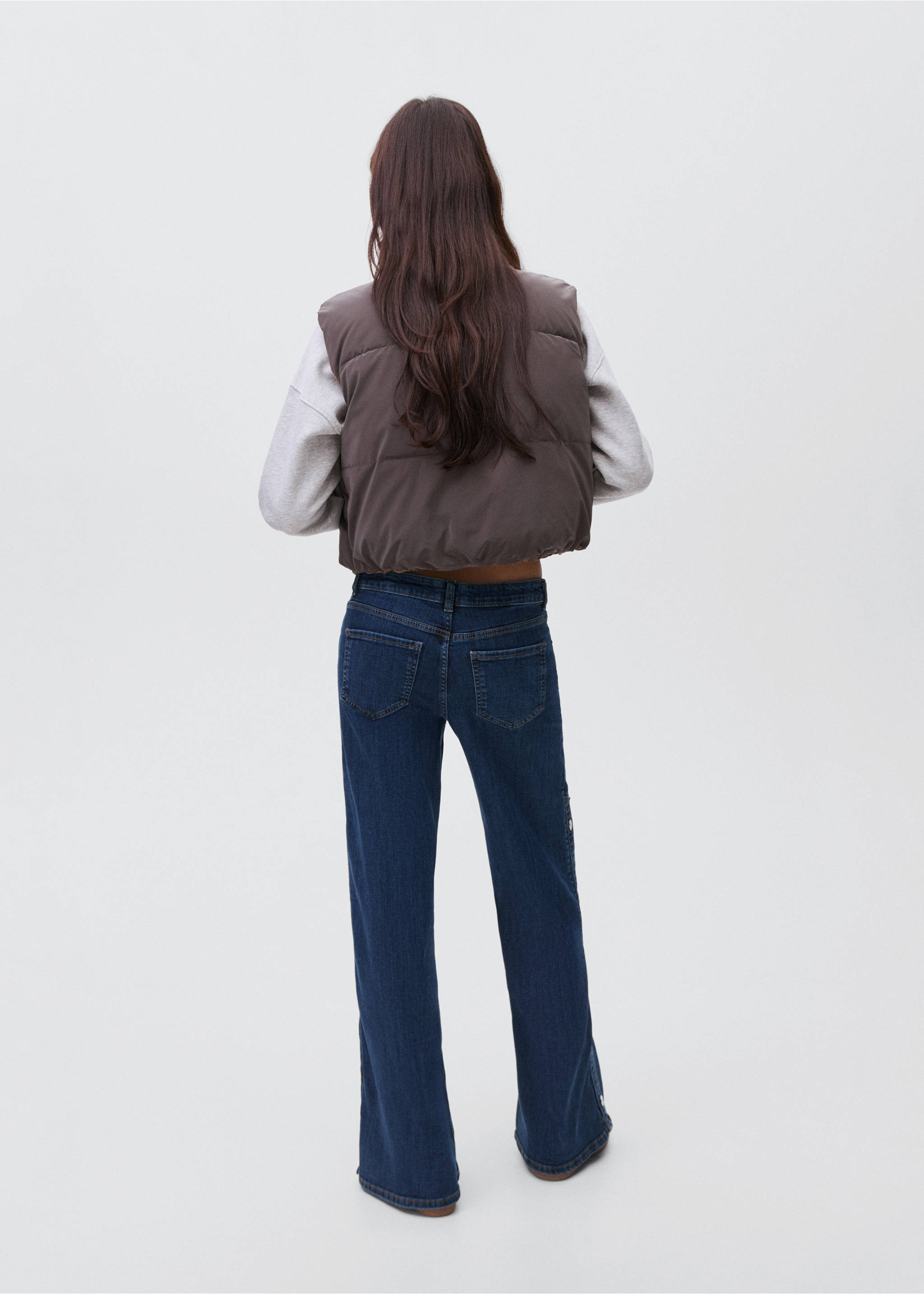 Jeans wideleg aberturas - Reverso del artículo, Azul medio. Ref: 17025825-00.