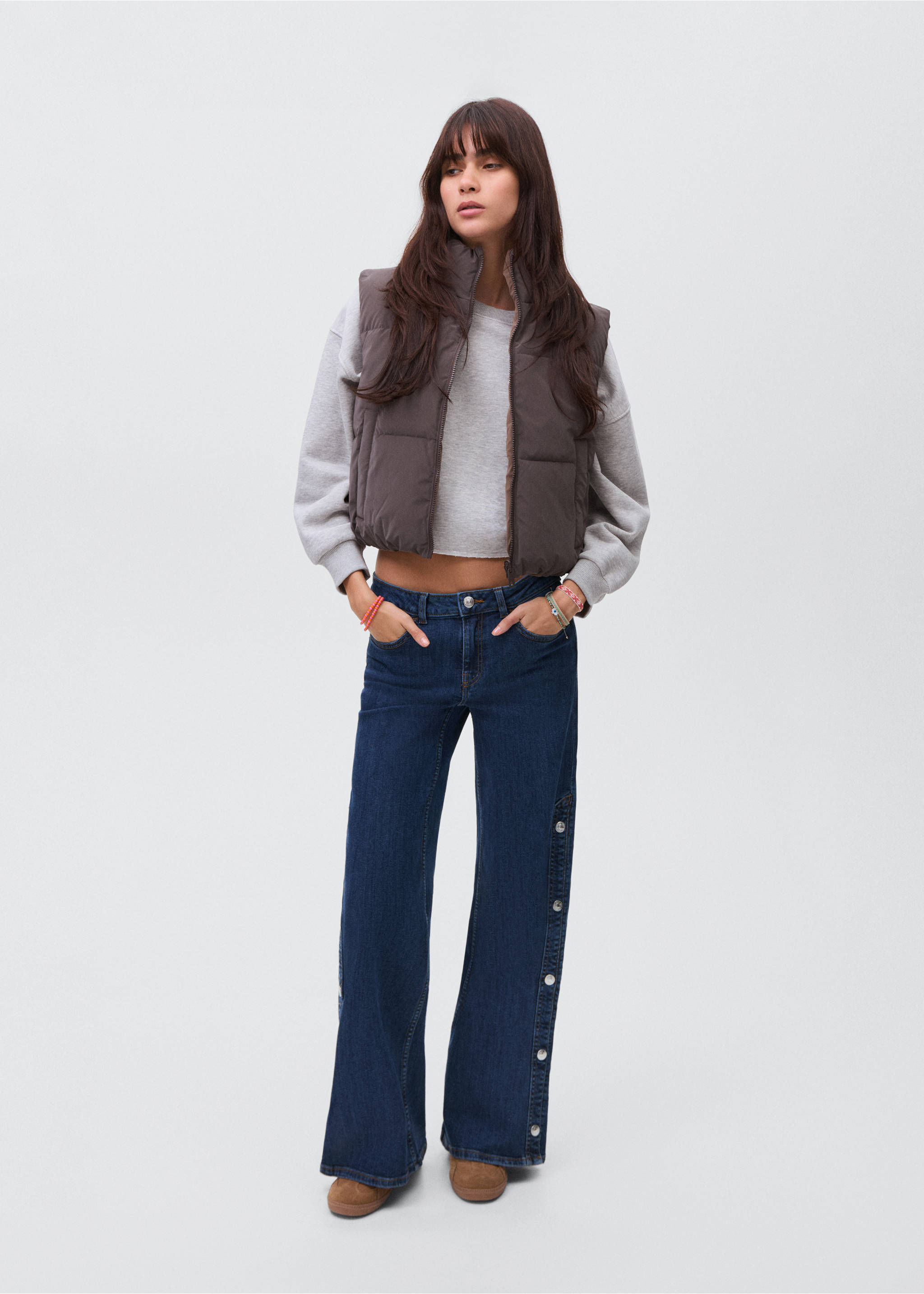 Jeans wideleg aberturas - Detalle del artículo 2, Azul medio. Ref: 17025825-00.