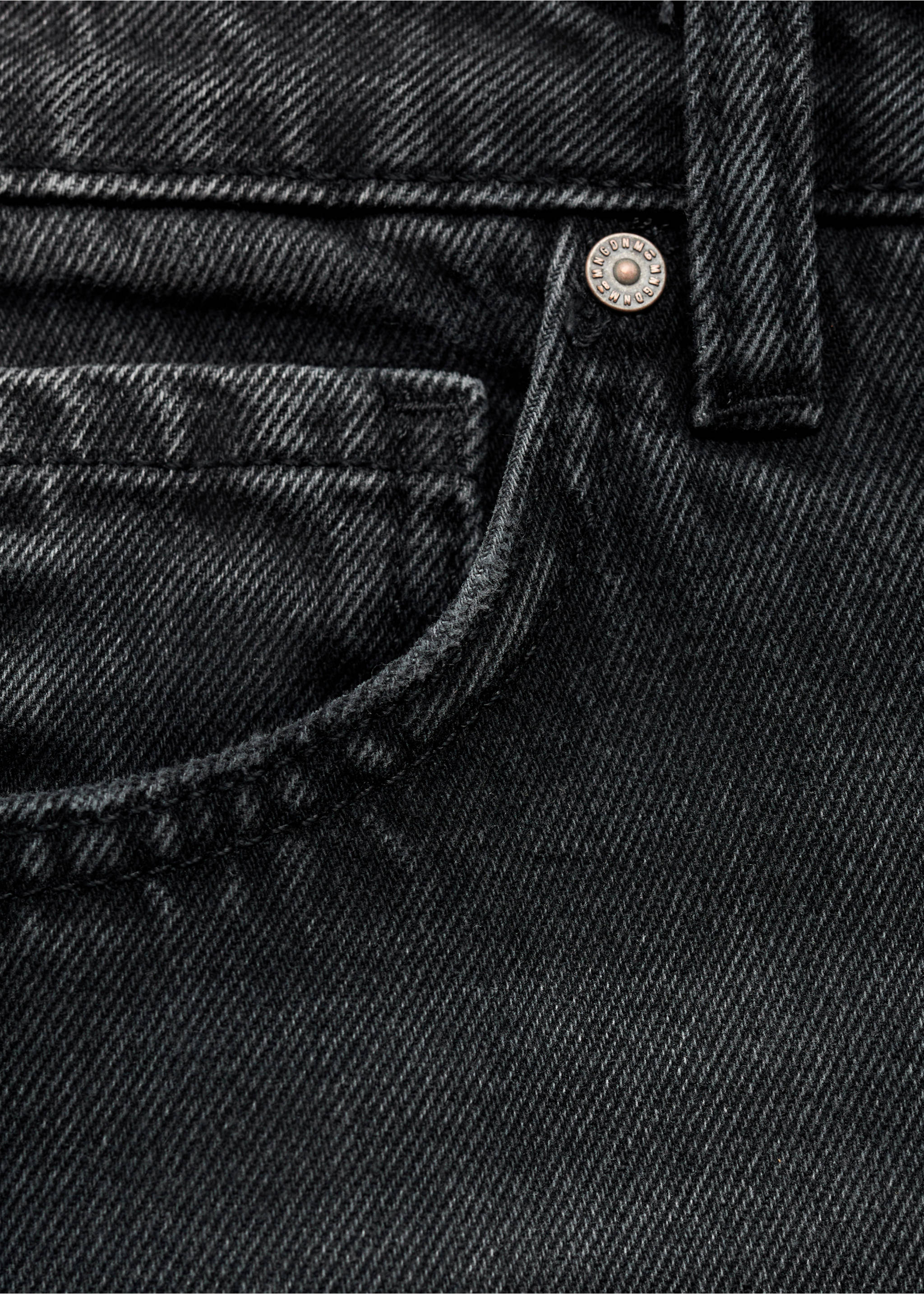Miami medium-rise straight-fit jeans - Details of the article 0, Black denim. Ref: 17025826-00.