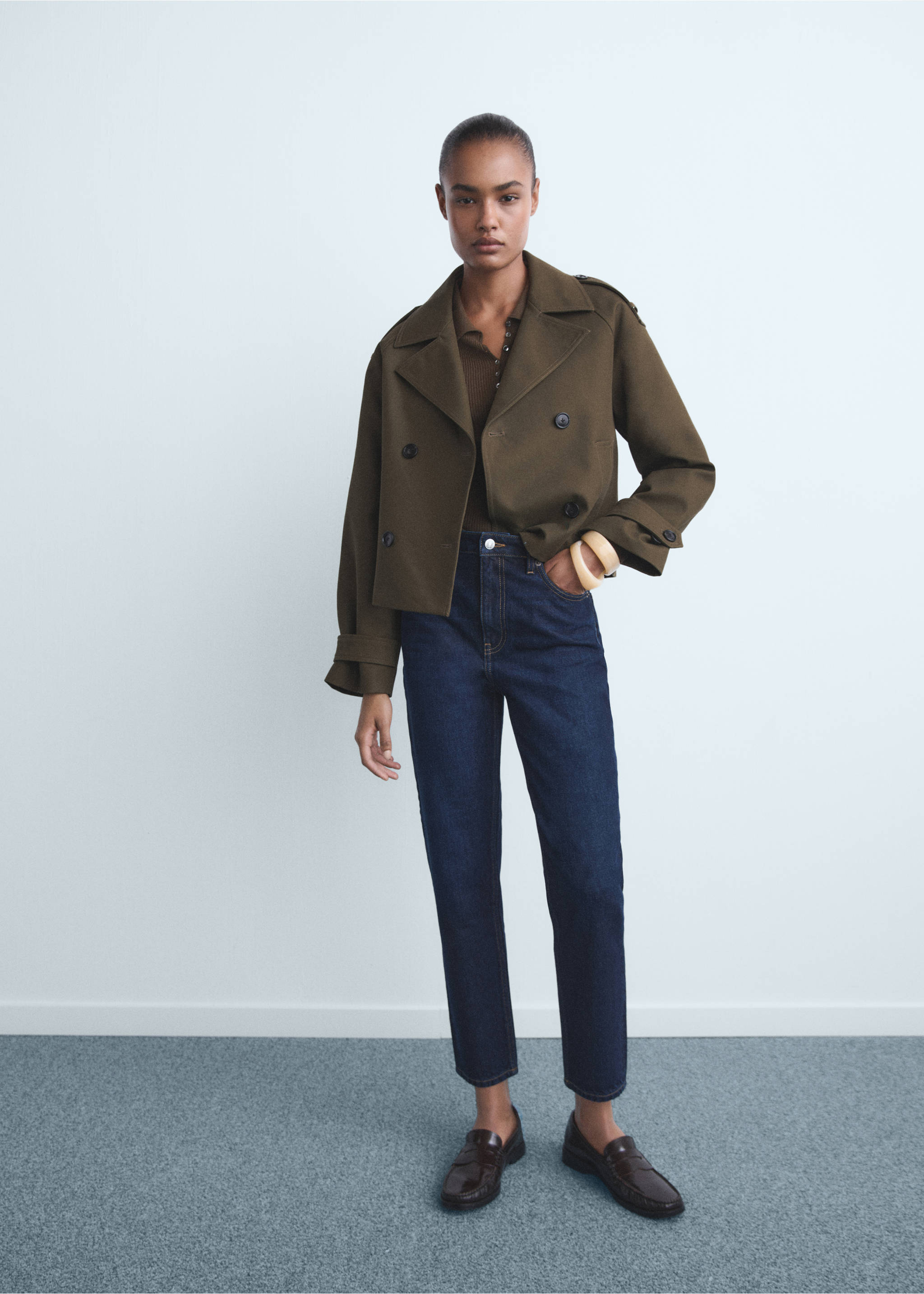 Jean Mom2000 mom taille haute - Plan général, Bleu foncé. Ref: 17025827-00.