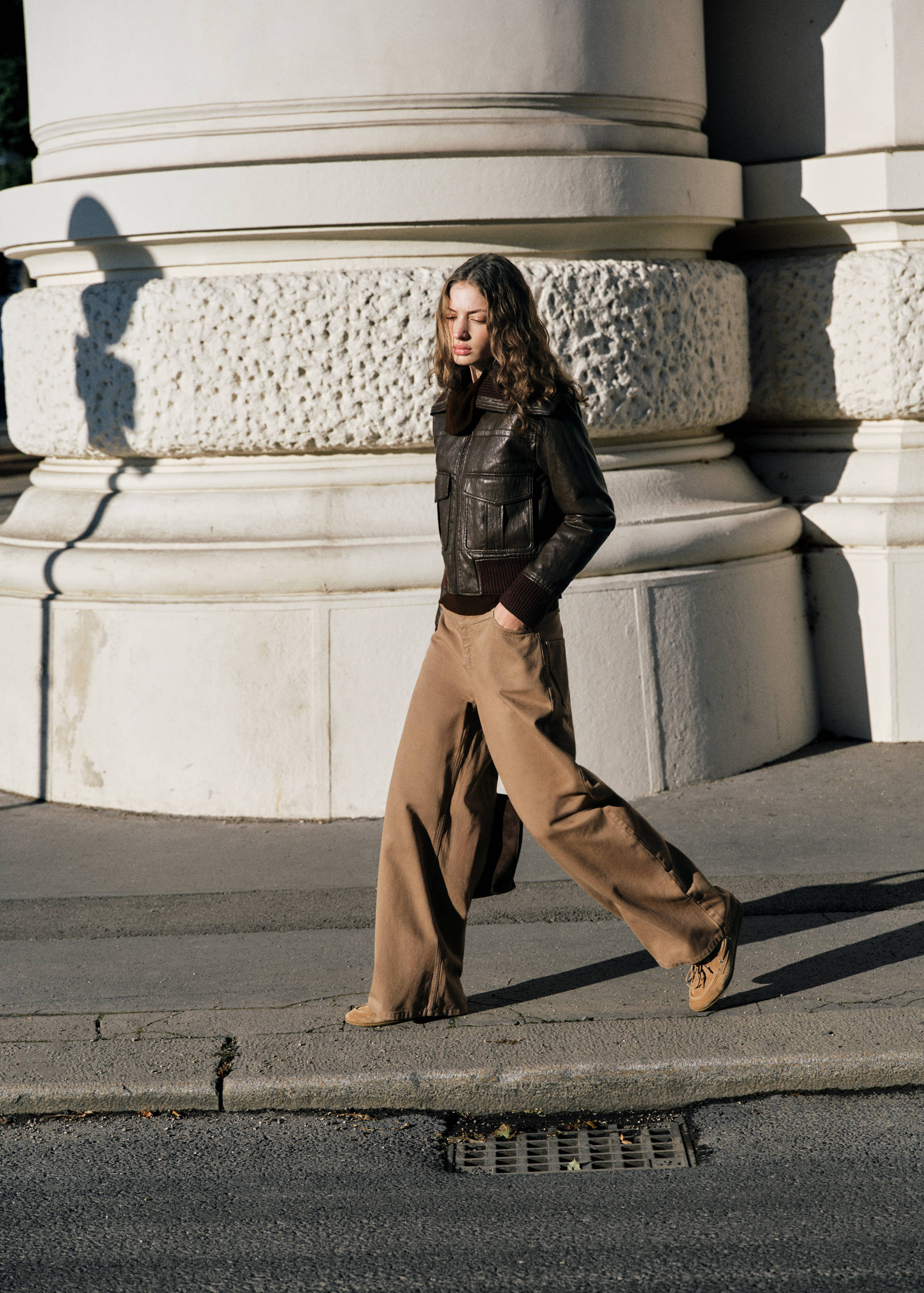 Jean wide leg loose taille normale - Plan moyen