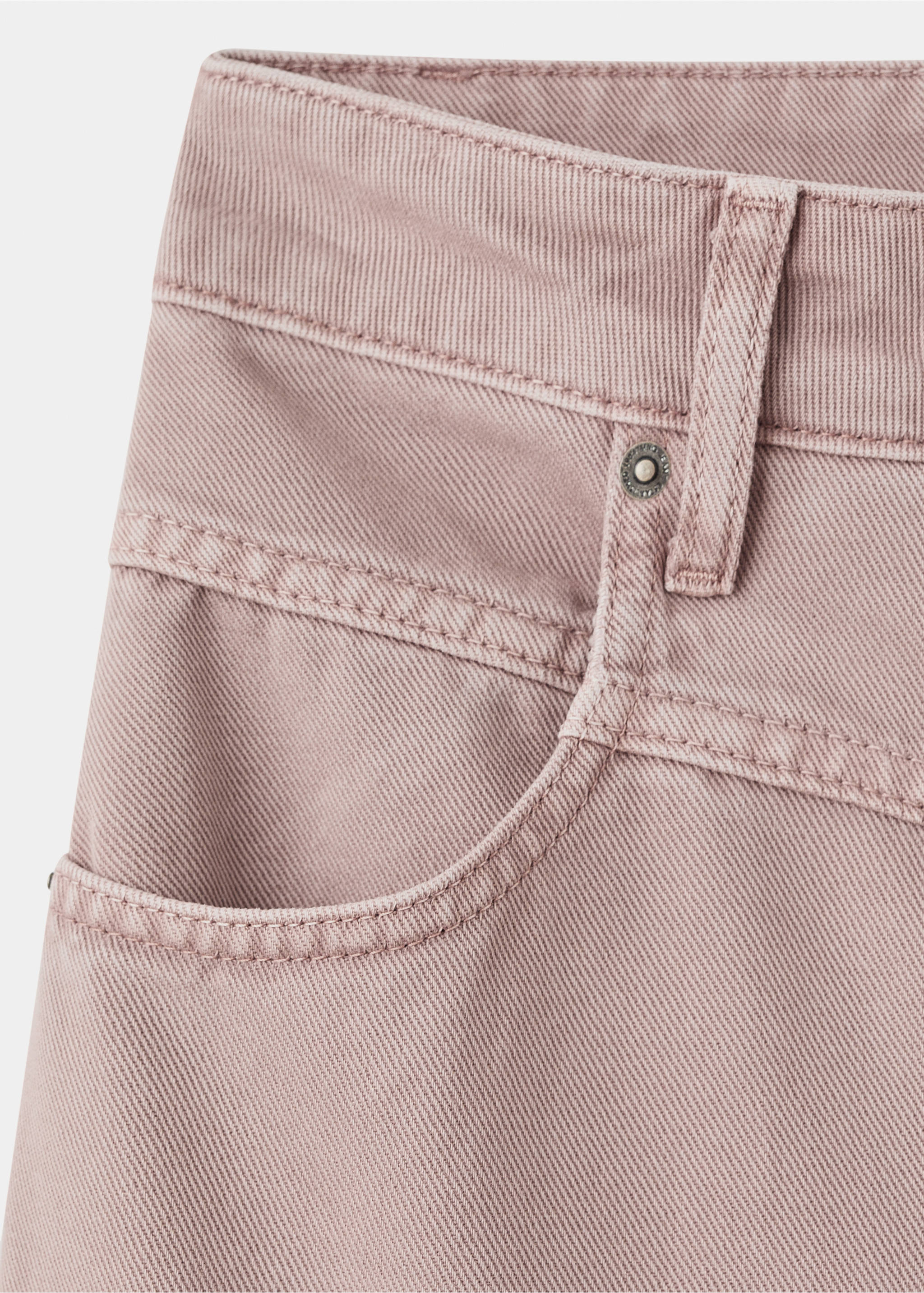 Wide leg mid-rise loose-fit jeans - Details of the article 0, Pale Pink. Ref: 17025829-00.