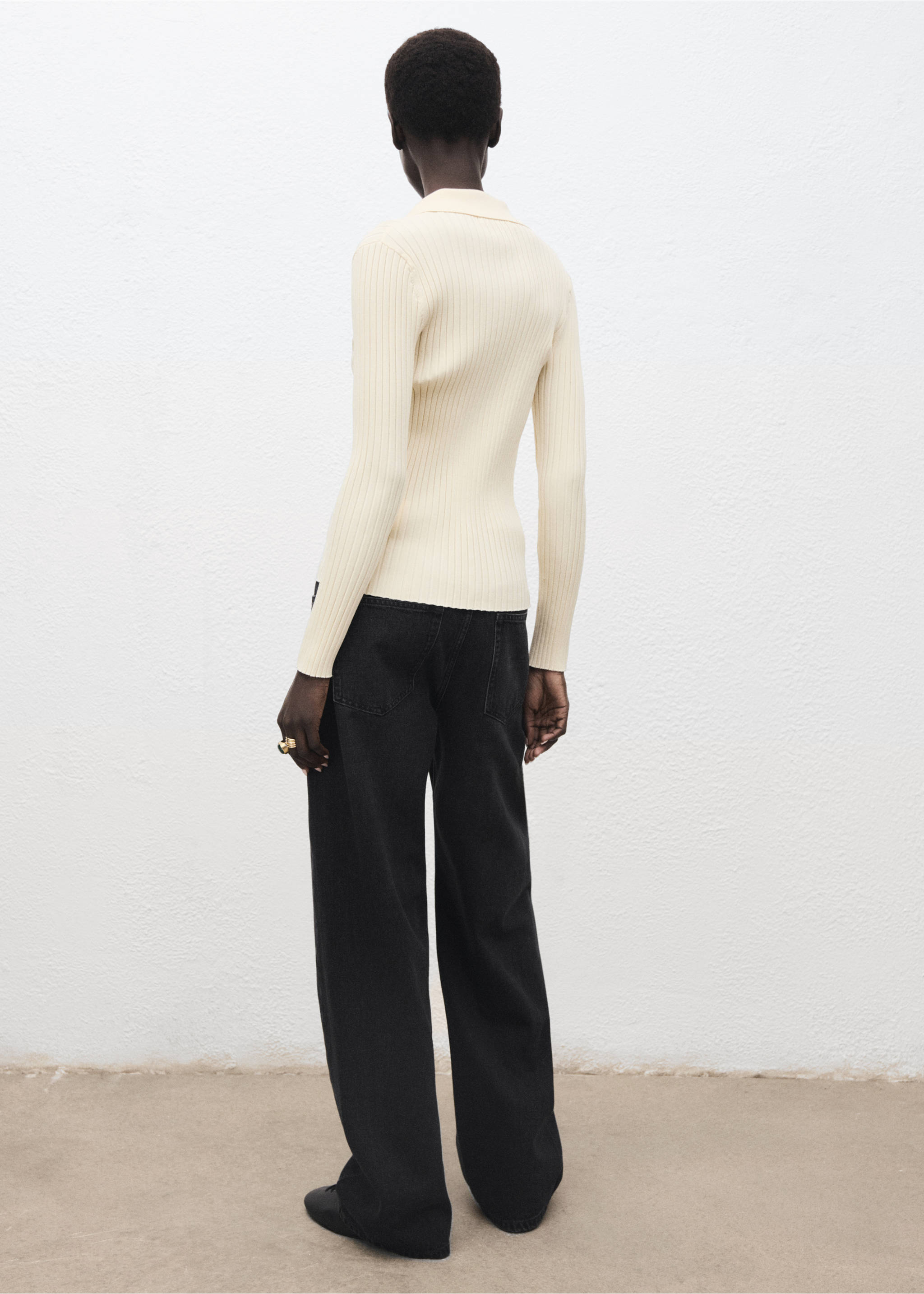 Jean barrel taille normale - Verso de l’article, Black denim. Ref: 17025830-00.