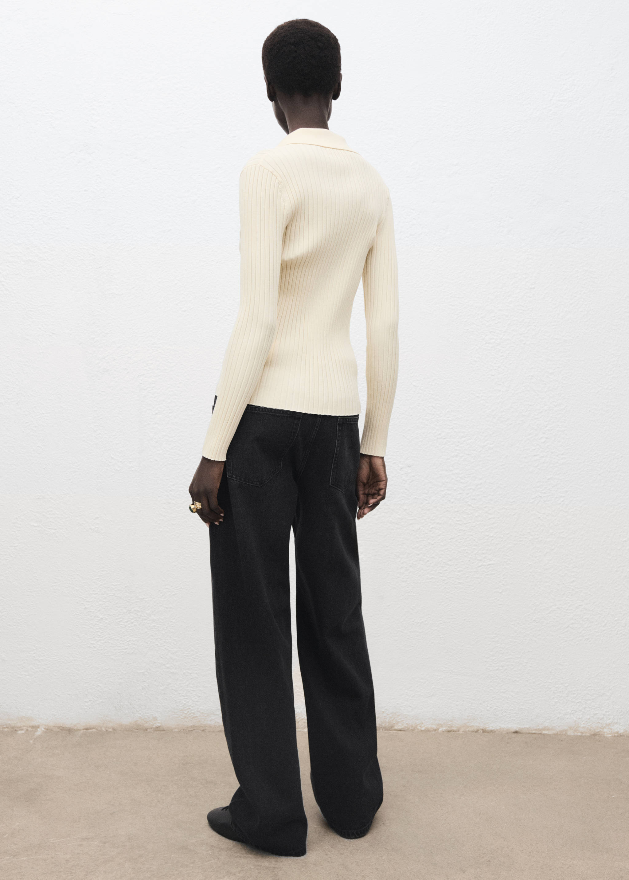 Calças de ganga barrel com cintura média - Verso do artigo