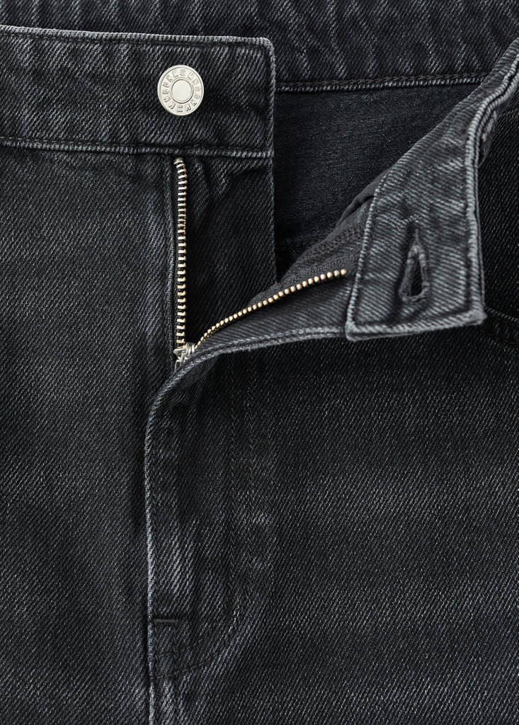 Mid-rise barrel jeans — Black denim
