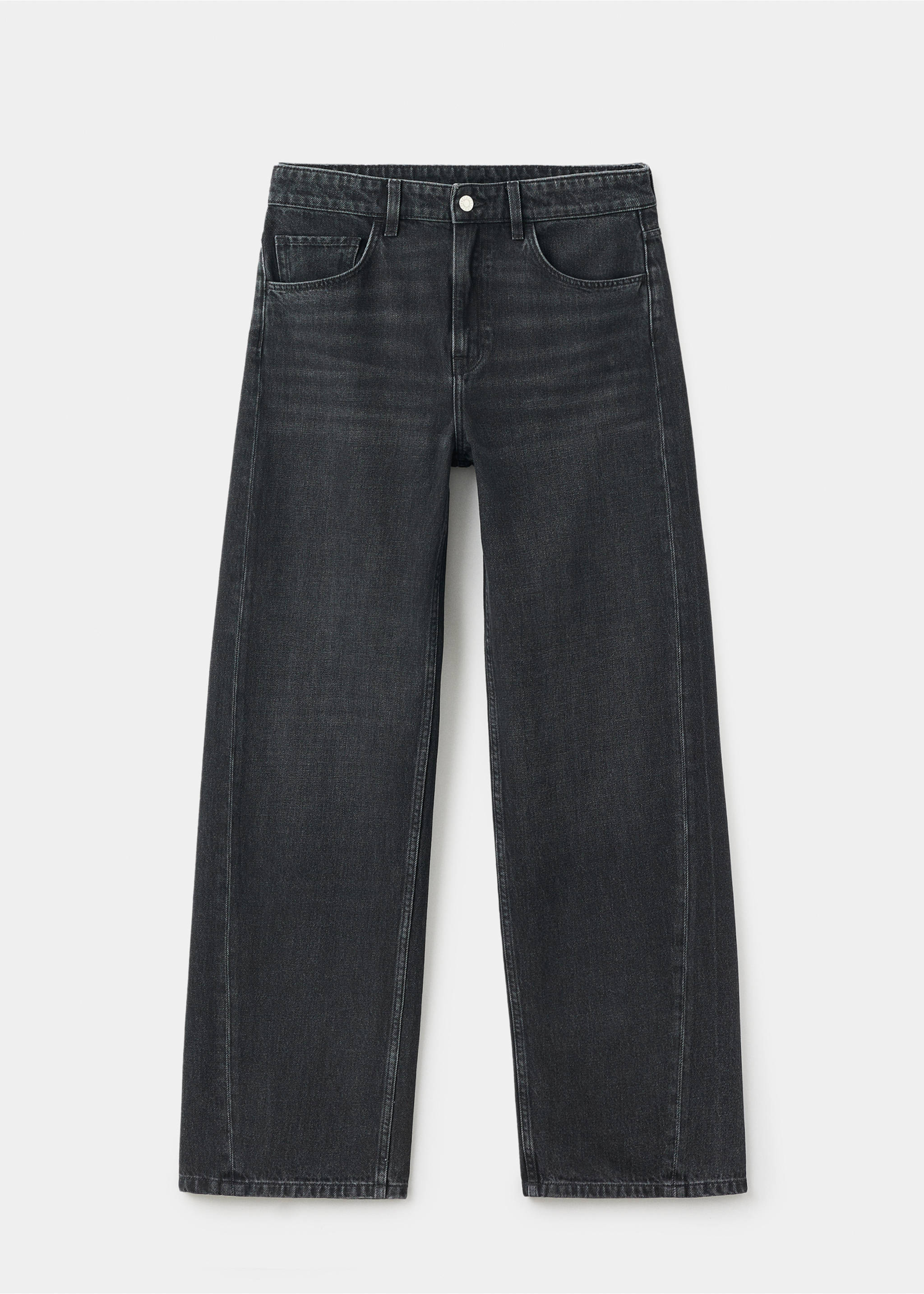 Mid-rise barrel jeans - Article without model, Black denim. Ref: 17025830-00.
