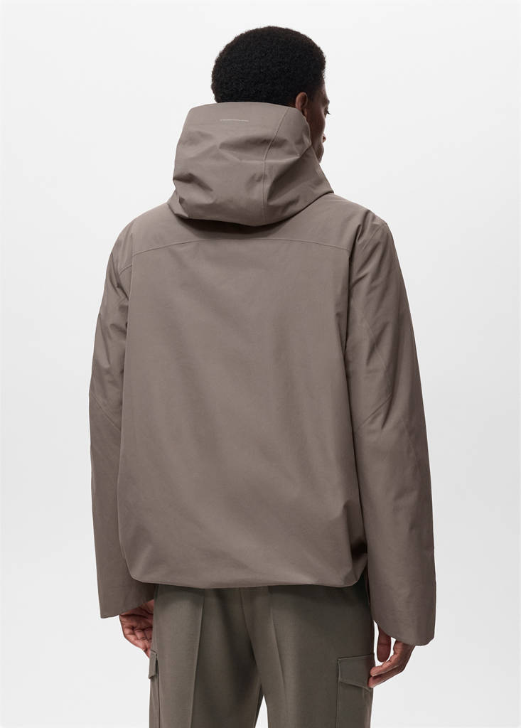 Water-repellent Thermolite® hooded jacket — Medium Brown