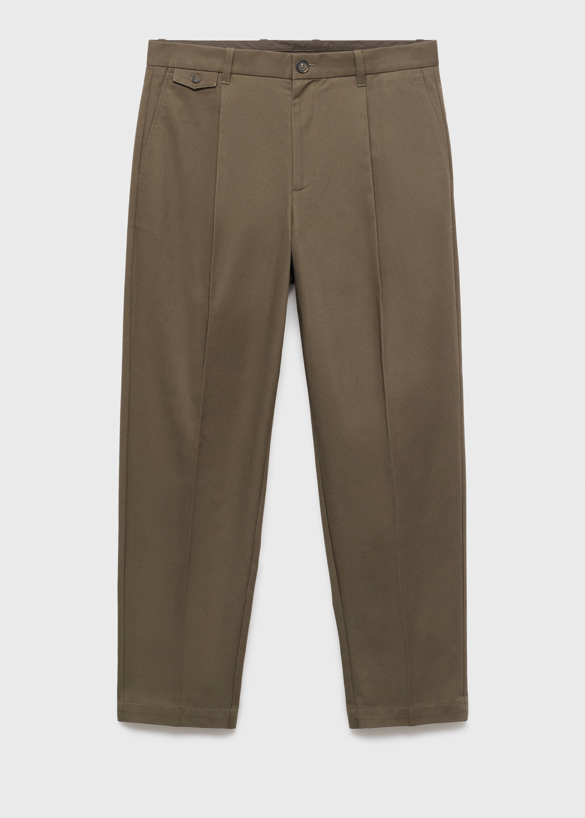 Regular fit pleated cotton trousers - Article without model