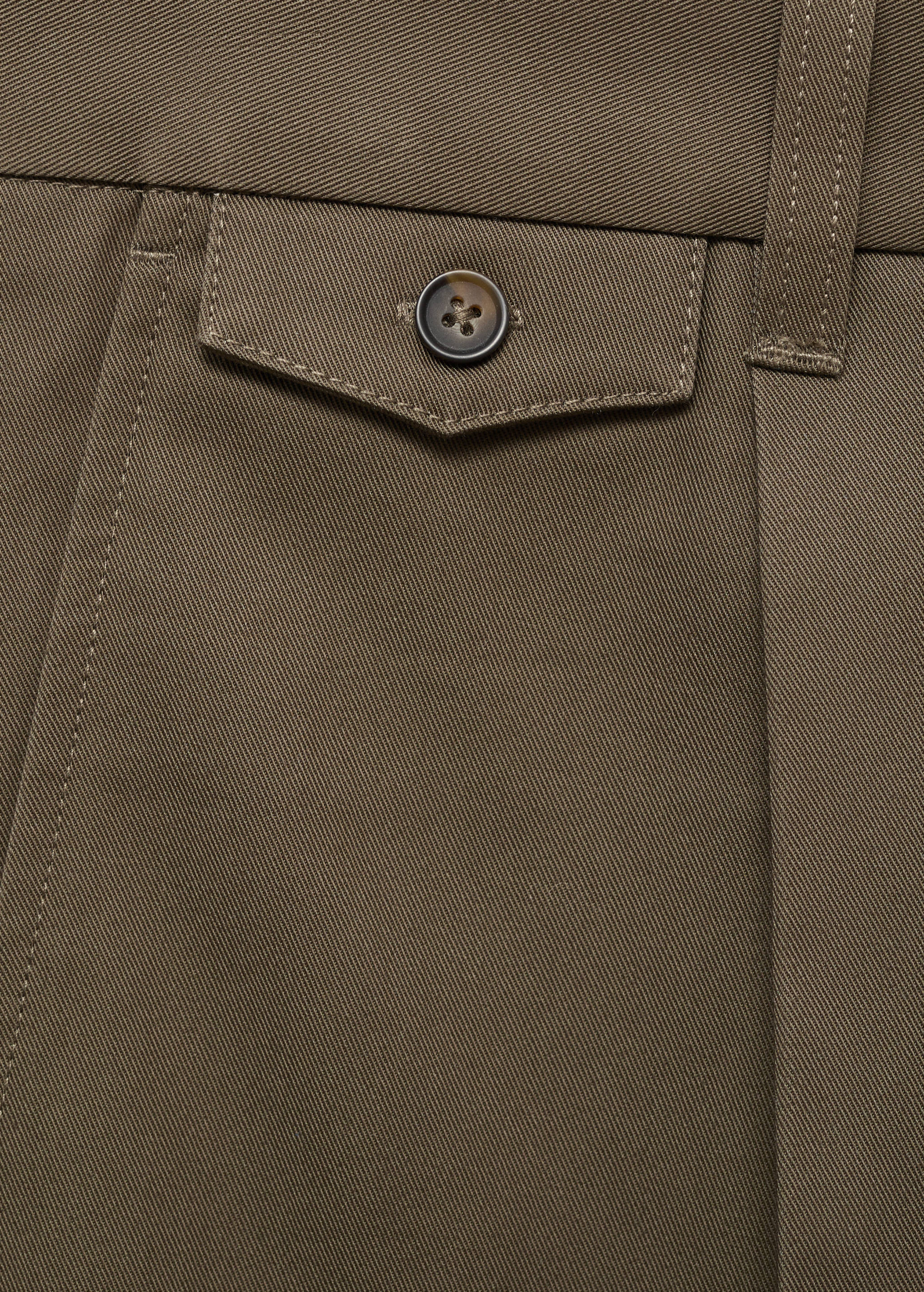 Regular fit pleated cotton trousers - Details of the article 0