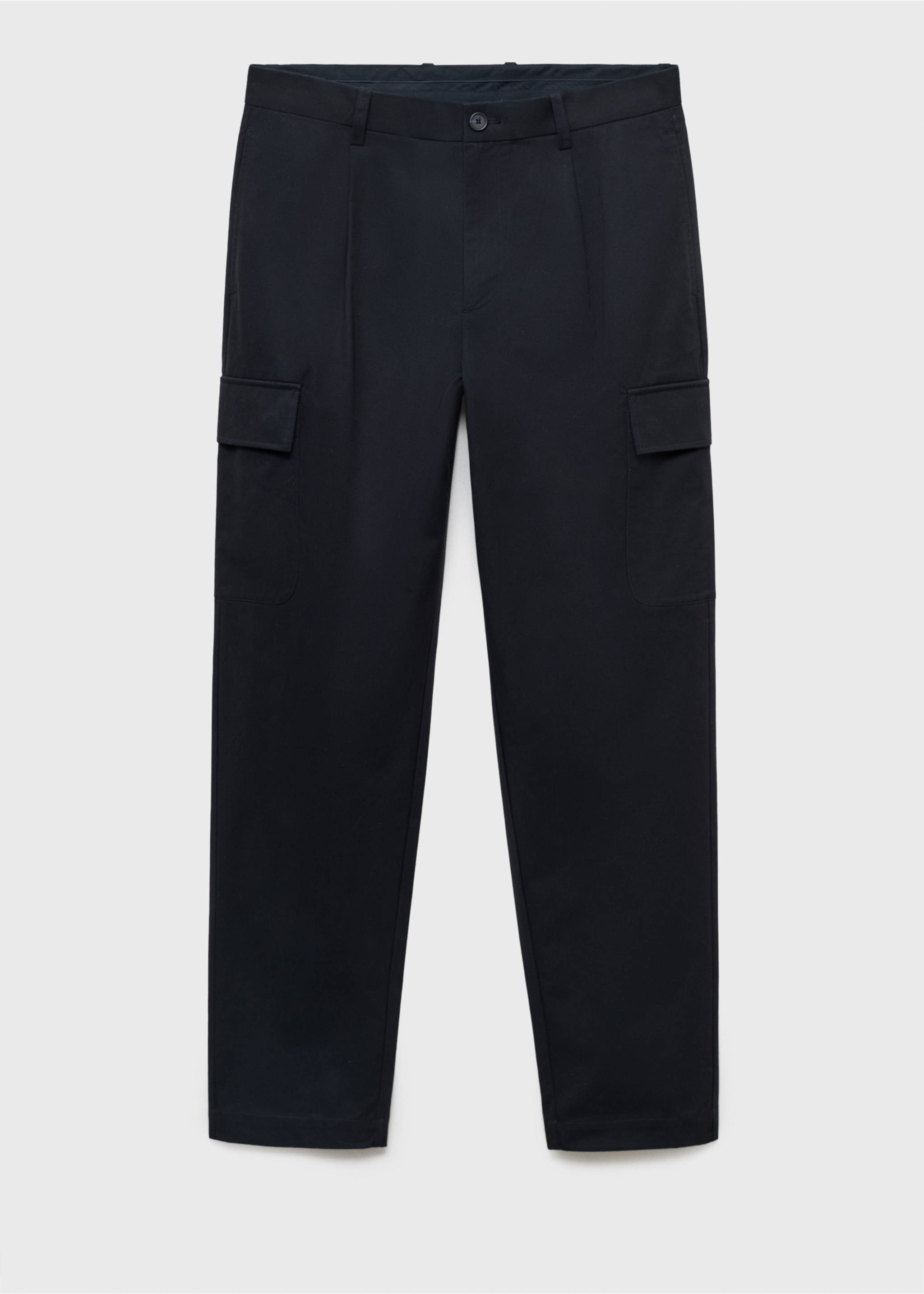 Pantalon cargo coton regular-fit - Article sans modèle, Bleu marine. Ref: 17025971-00.