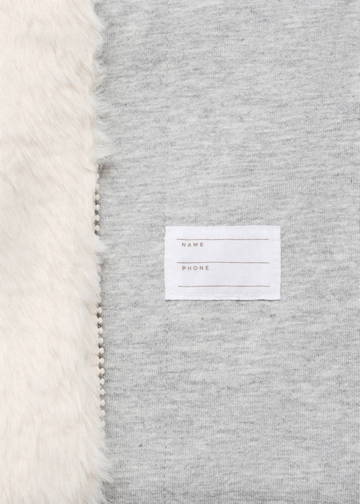 Hooded fur-effect coat — Beige