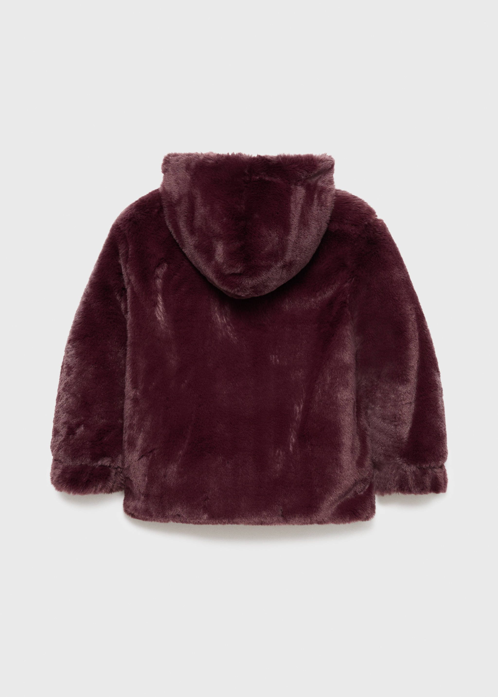 Hooded fur-effect coat - Reverse of the article