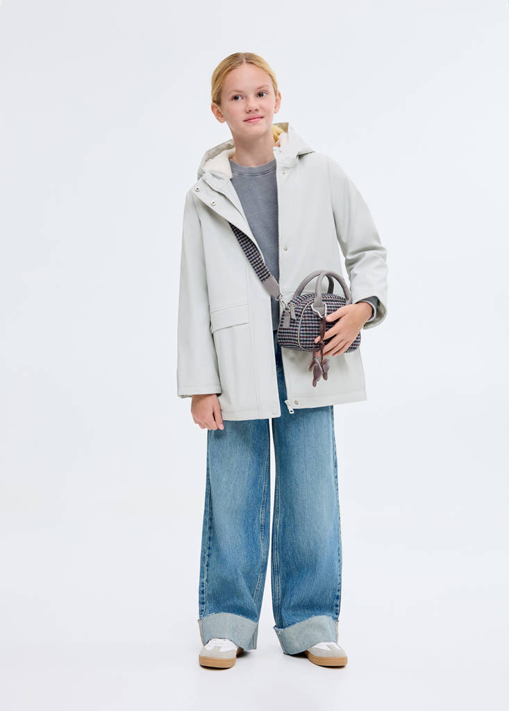 Hooded water-repellent coat — Sky Blue