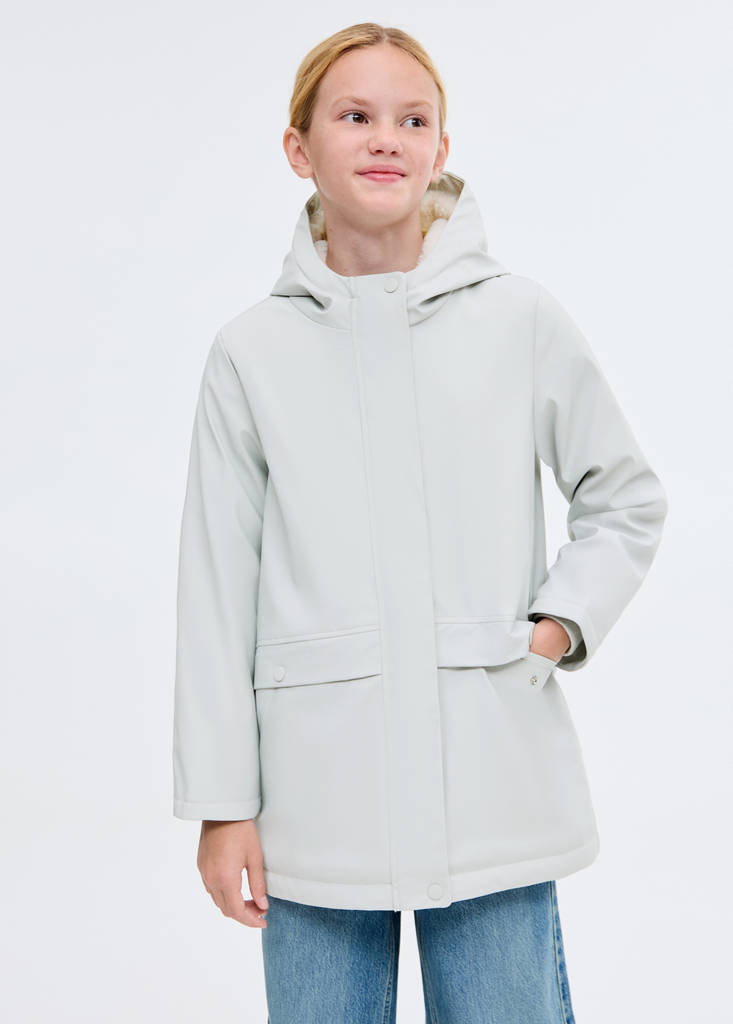 Hooded water-repellent coat — Sky Blue