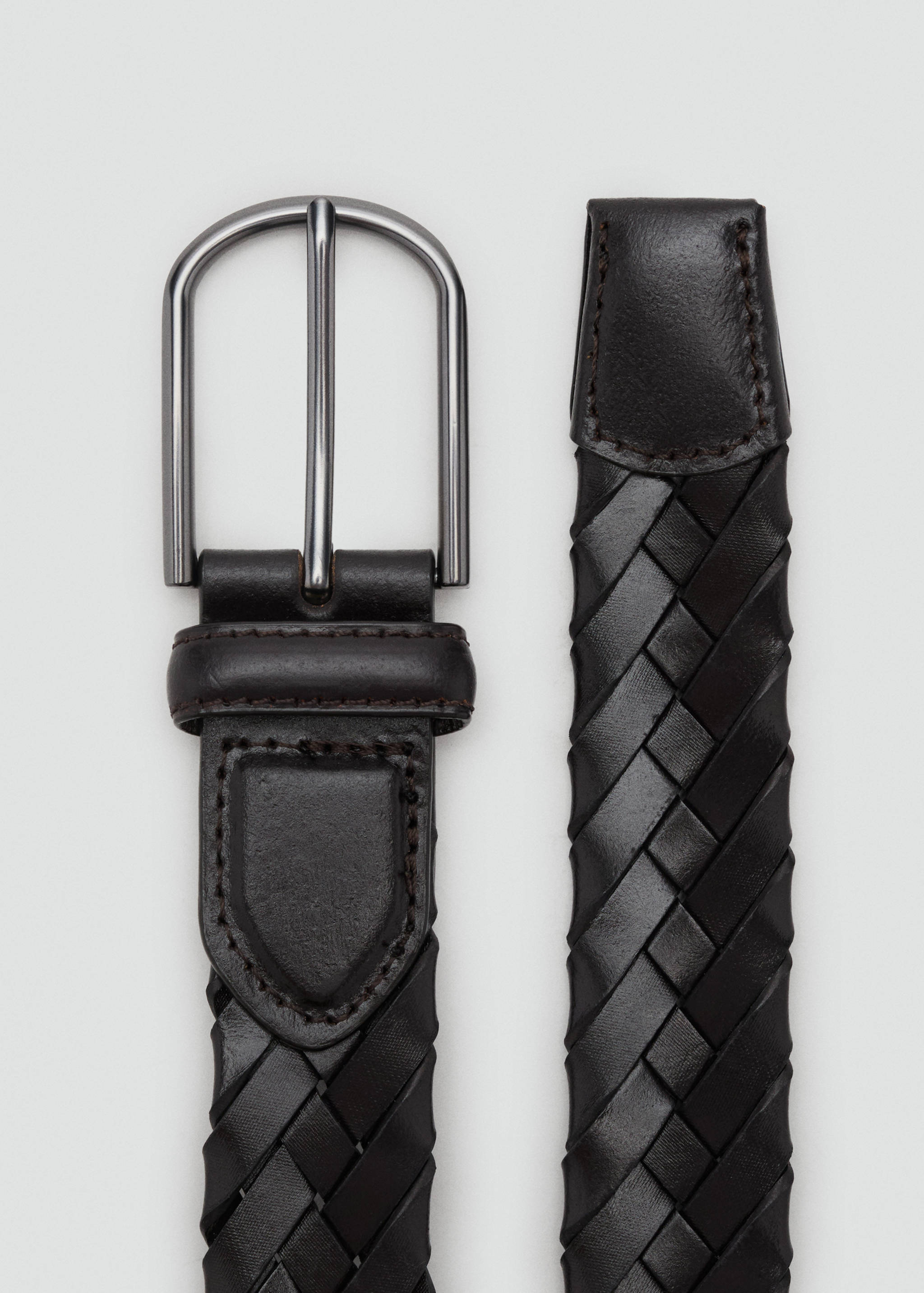 Braided leather belt - Medium plane