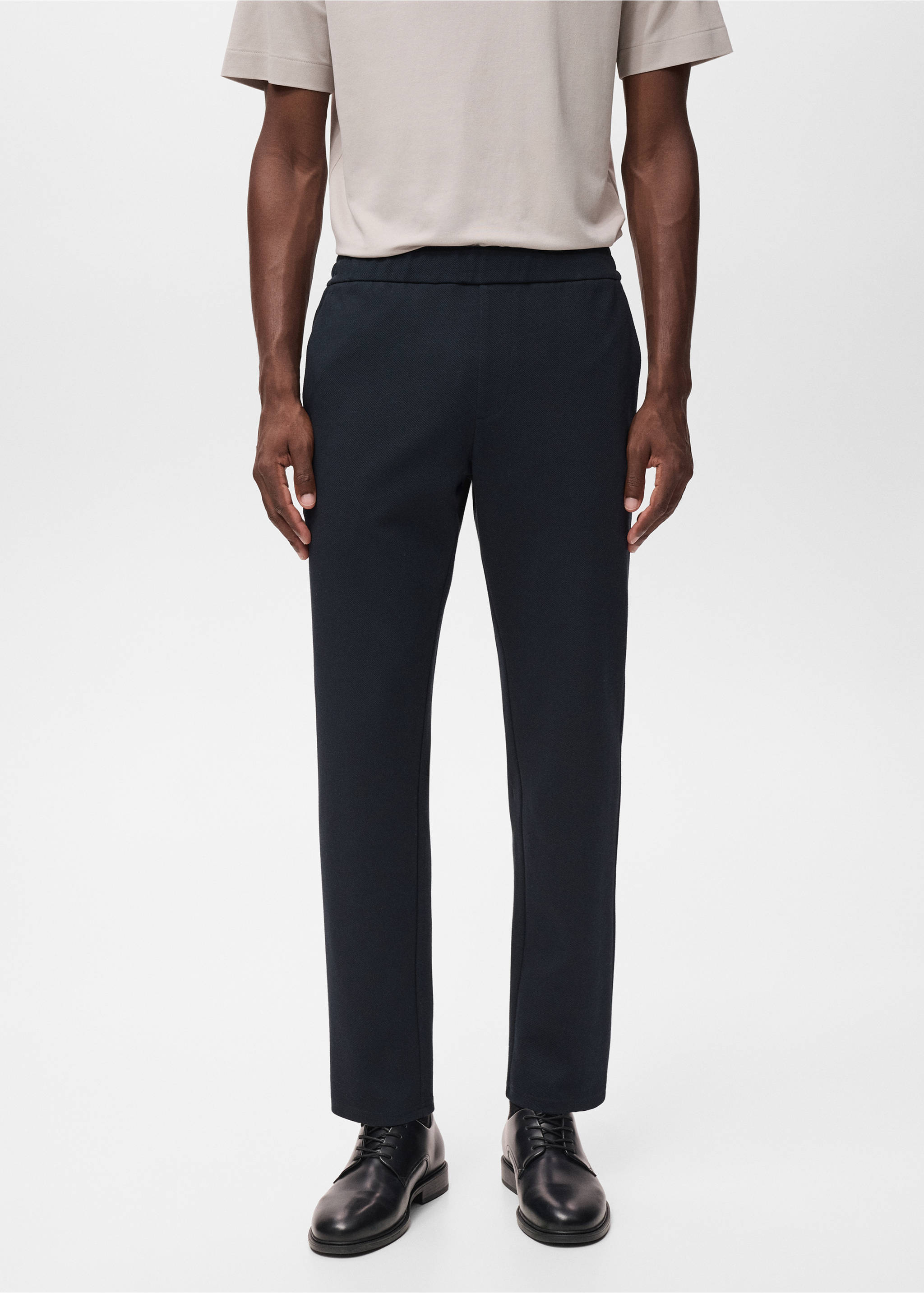 Pantalón jogger técnico estructura - Plano medio, Azul marino. Ref: 17025977-00.